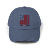 Unisex Distressed Cap - 'Never Waver' Casual Hat for Everyday Style Patriotic