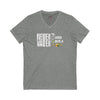 Unisex V-Neck Tee - Never Waver TE: [] TEAMO [X} Tequila T-Shirt - Never Waver