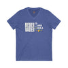 Unisex V-Neck Tee - Never Waver TE: [] TEAMO [X} Tequila T-Shirt - Never Waver