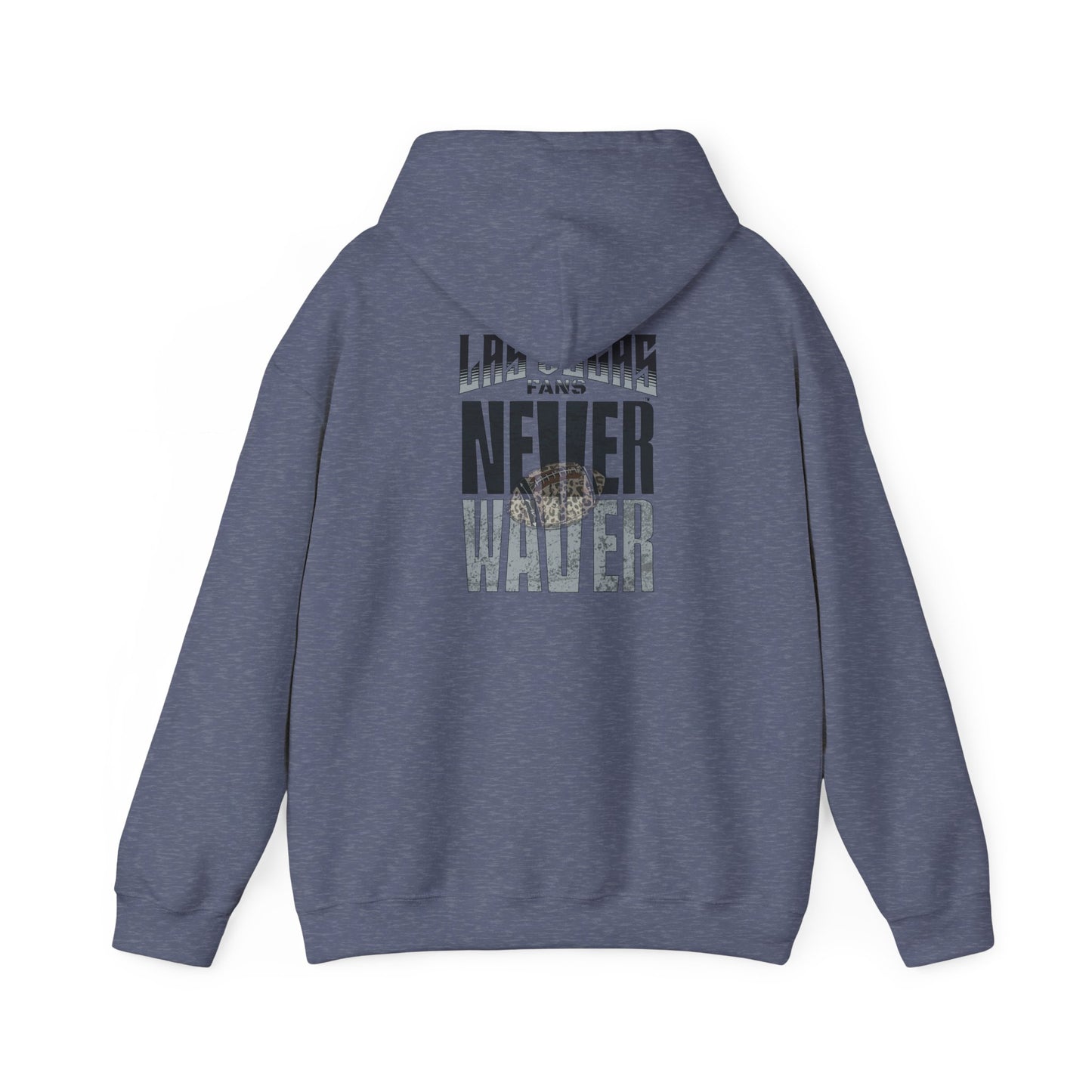 Las Vegas Fans Never Waver w Leopard Football Unisex Heavy Blend™ Hooded Sweatshirt - Cozy Oversized Style for Fans - Never Waver