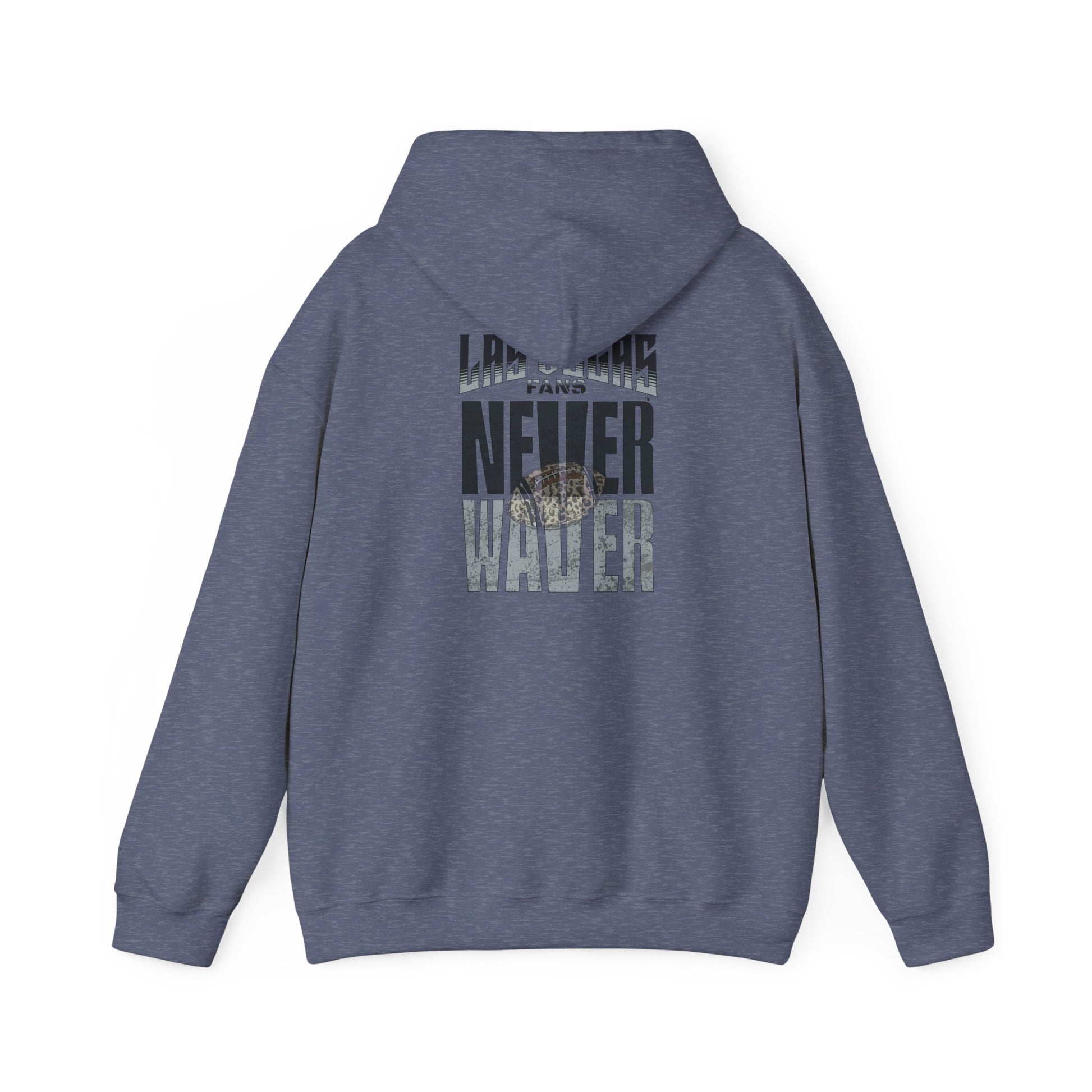 Las Vegas Fans Never Waver w Leopard Football Unisex Heavy Blend™ Hooded Sweatshirt - Cozy Oversized Style for Fans - Never Waver