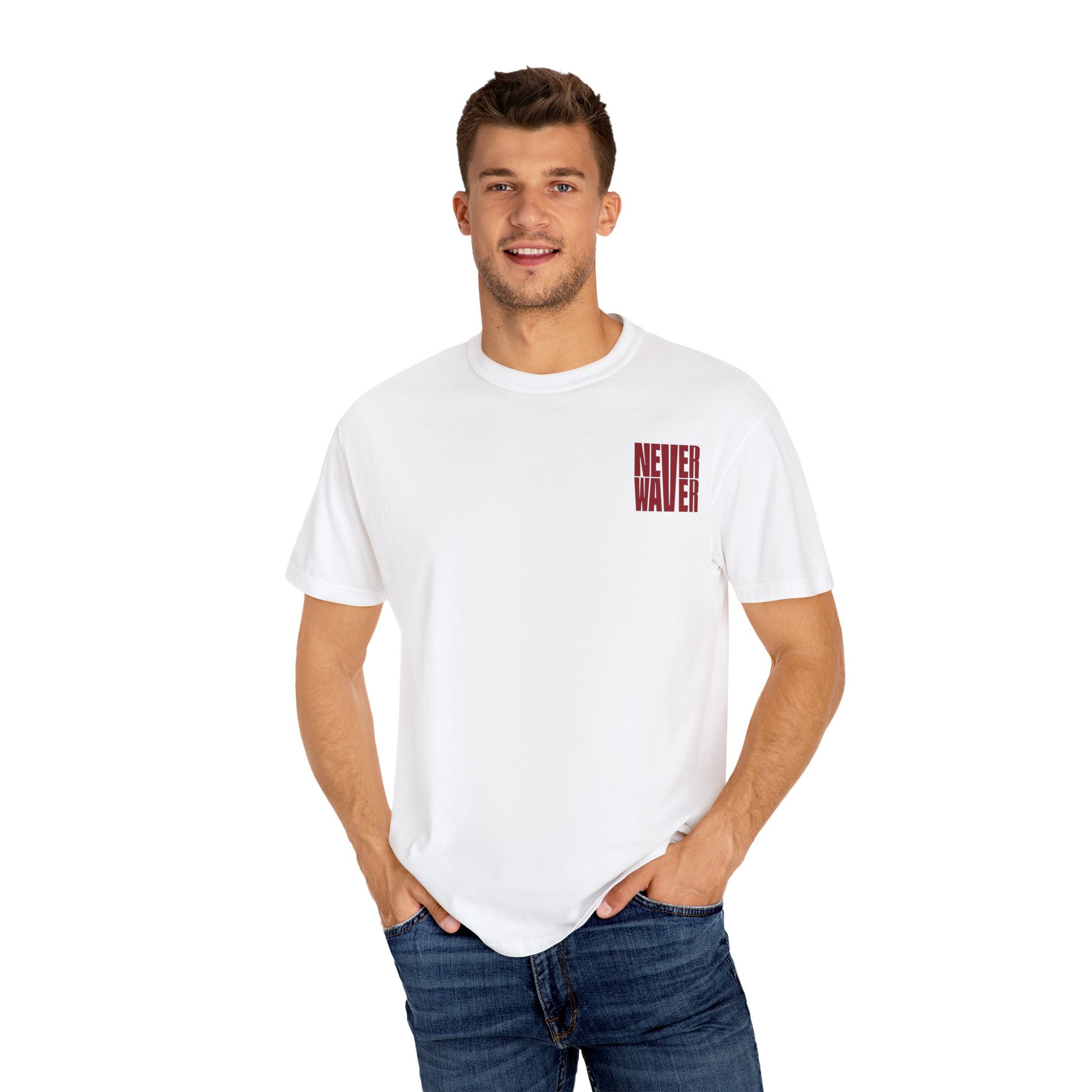 Unisex Garment-Dyed T-Shirt - 'Never Waver Just A Mom Trying Not to Raise A&&holes' Design - Never Waver