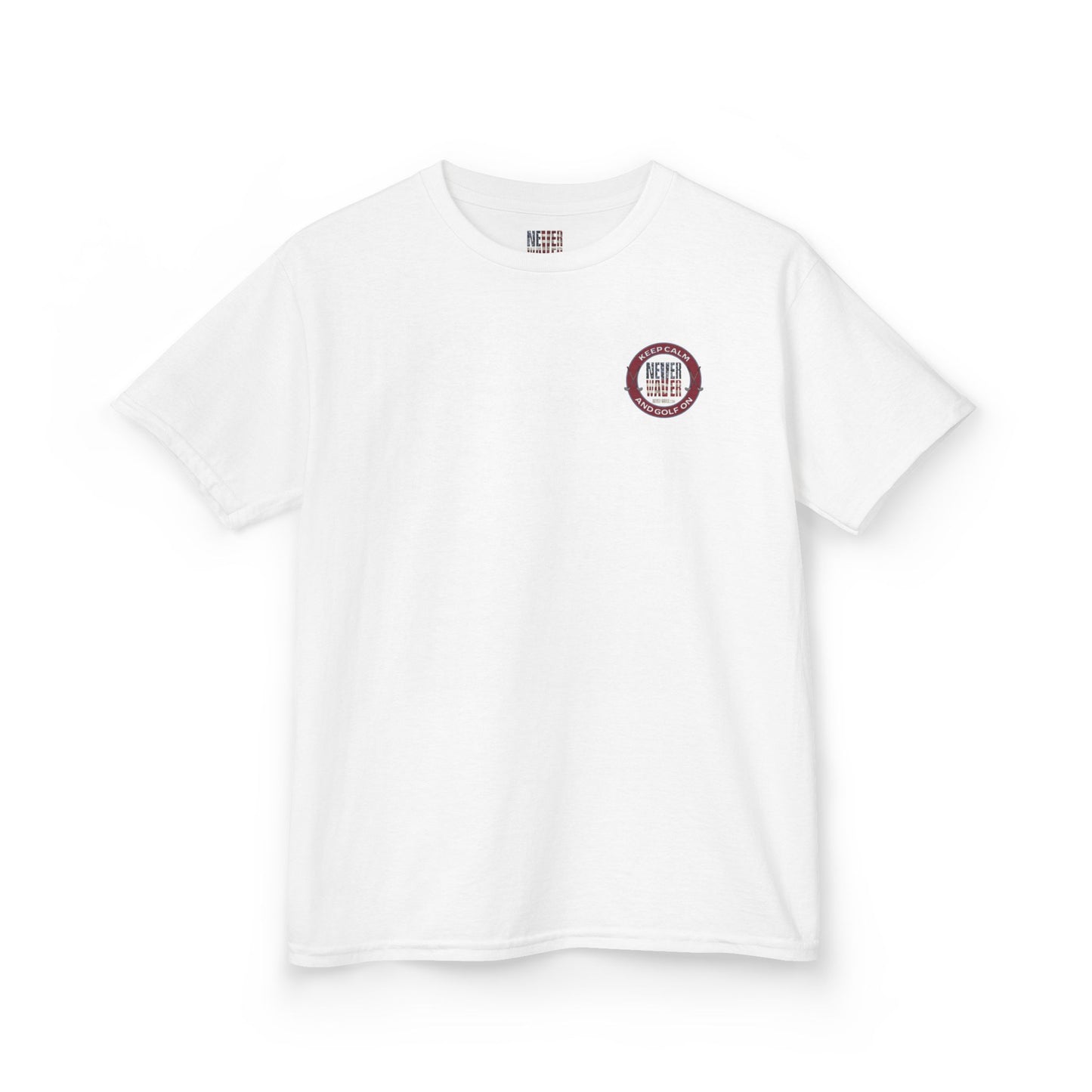 Kids Golf Tee - Keep Calm Never Waver and Golf On - Never Waver