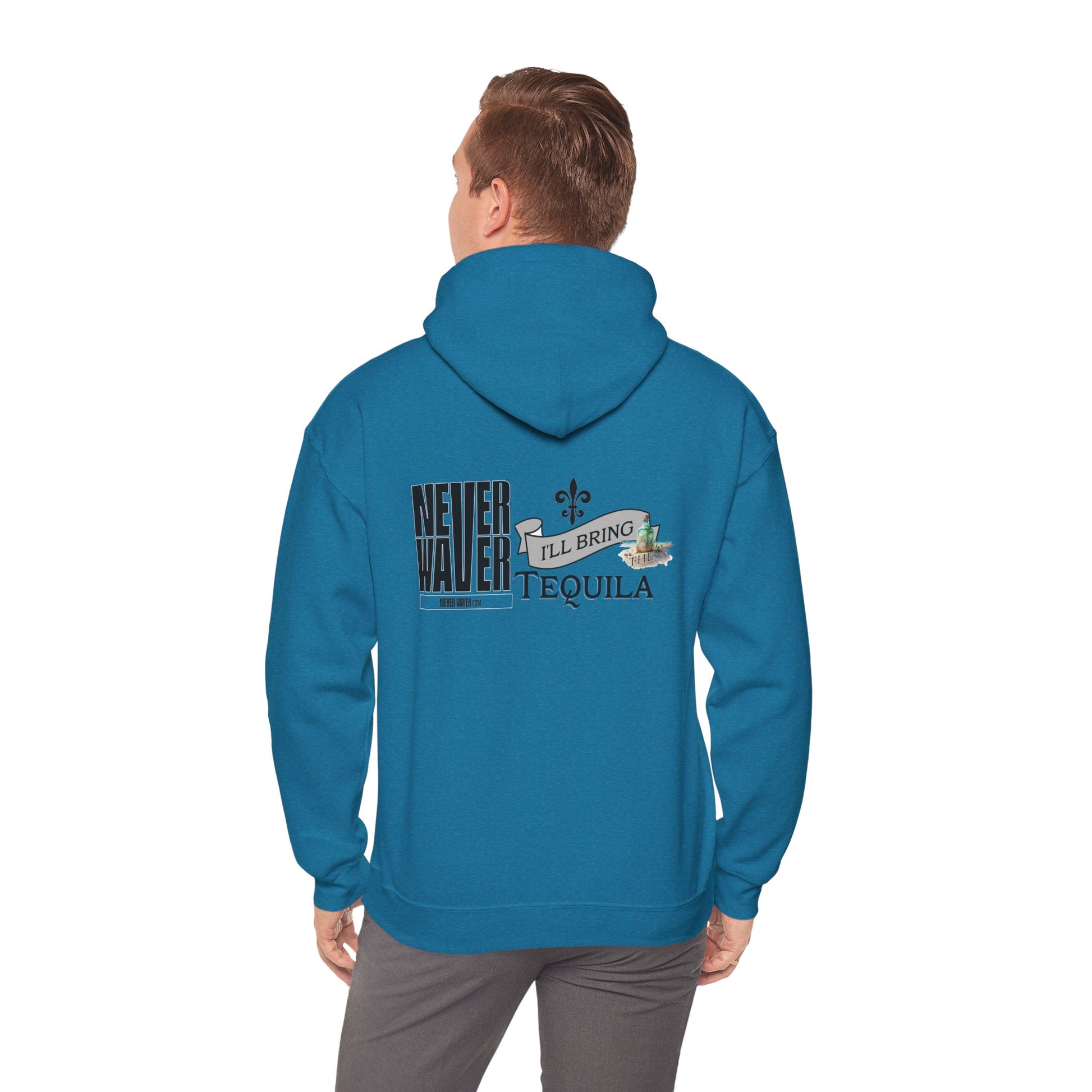 Unisex Heavy Blend™ Hooded Sweatshirt - "Never Waver I'll Bring The Tequila" Inspirational Hoodie - Never Waver