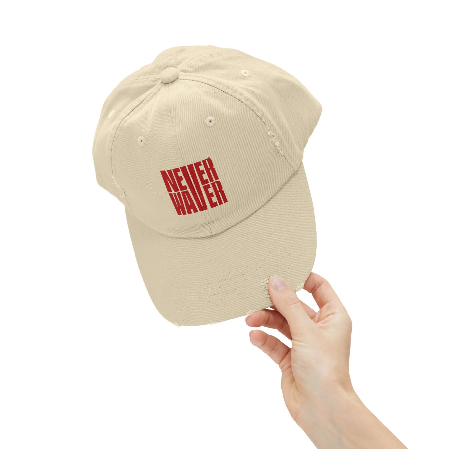Distressed Cap - Never Waver Statement Hat for Everyday Style