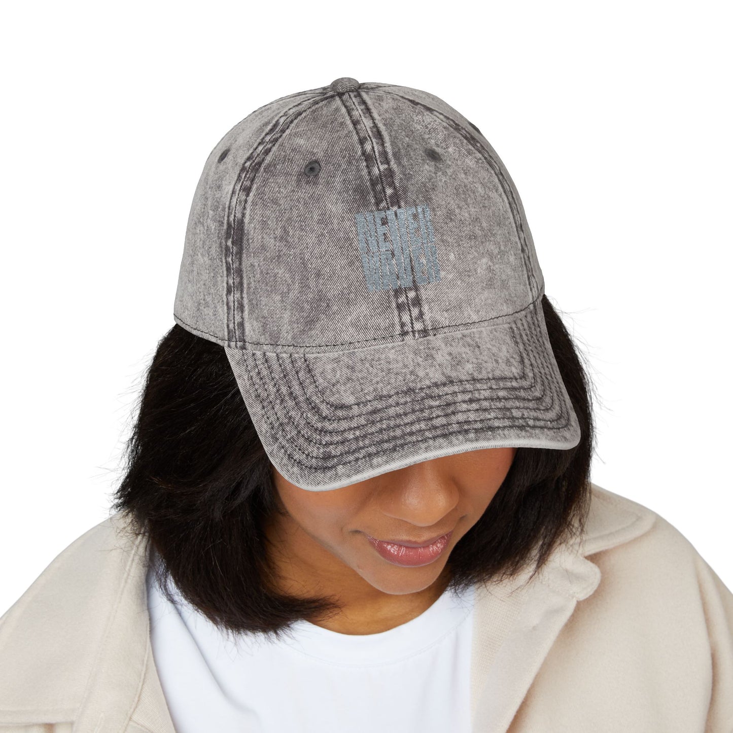 Vintage Embroidered Cap - 'Never Waver' Hat for Trendsetters