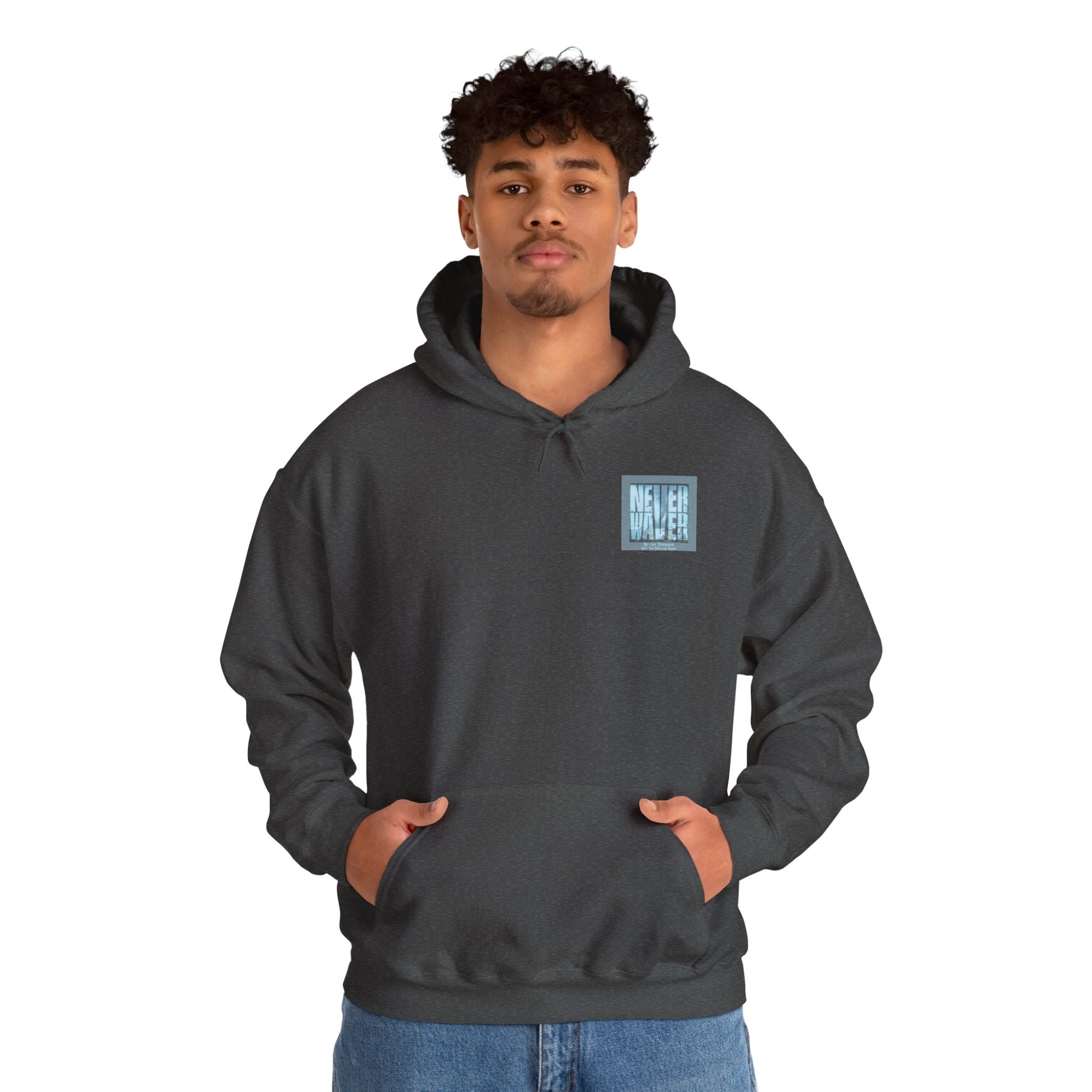 Cozy Unisex Hooded Sweatshirt - "Never Waver" Motivational Design - Never Waver