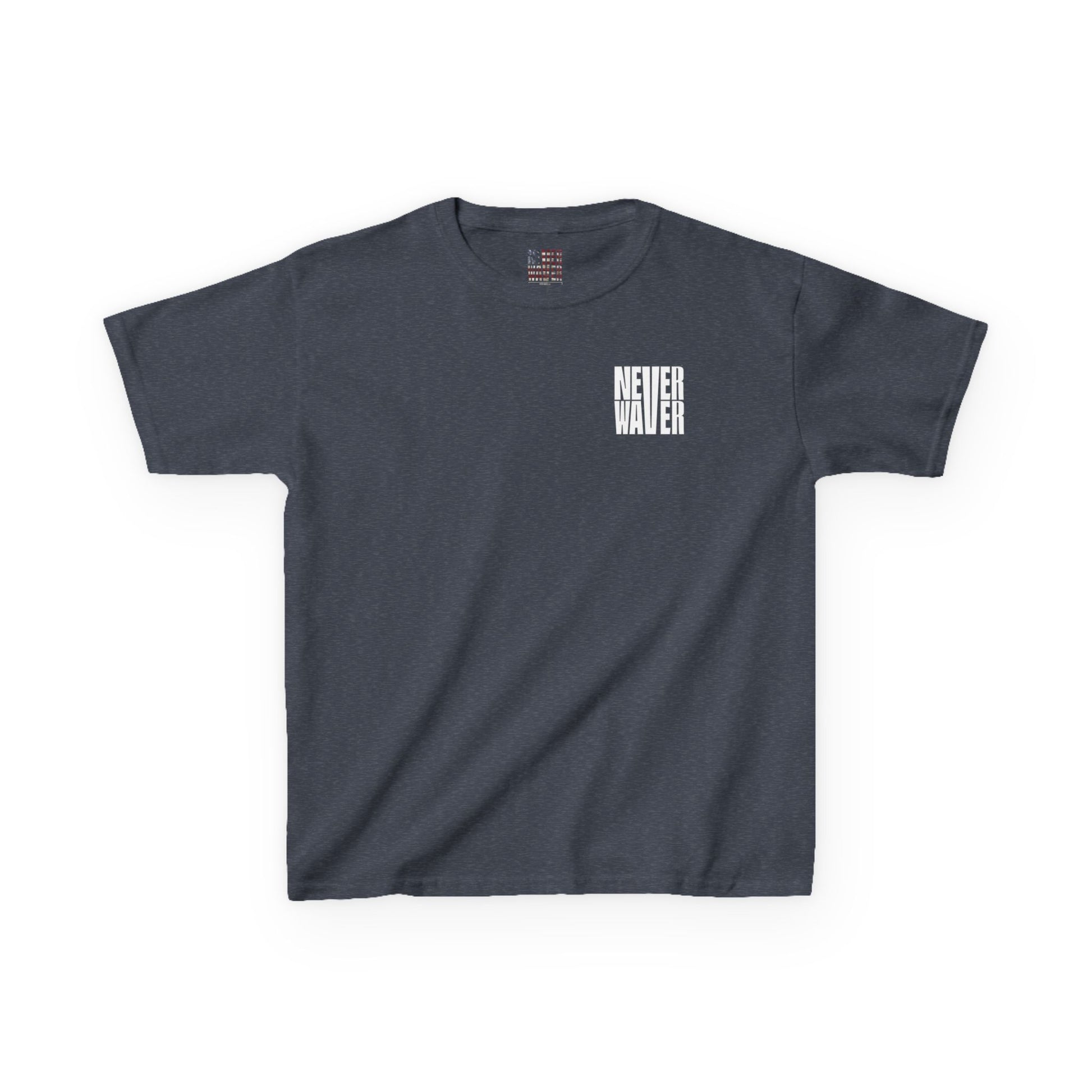 Kids Golf Tee -Never Waver” Jesus a bold, eye-catching design that reflects a steadfast faith and confidence in Christ. - Never Waver