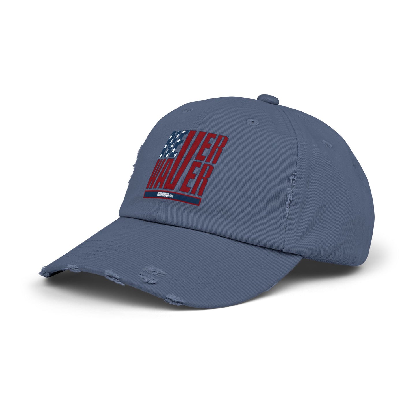Unisex Distressed Cap - 'Never Waver' Casual Hat for Everyday Style Patriotic