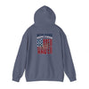 Unisex Heavy Blend™ Hooded Sweatshirt - 'New York Fans Never Waver W Leopard Football' American Pride Design - Never Waver