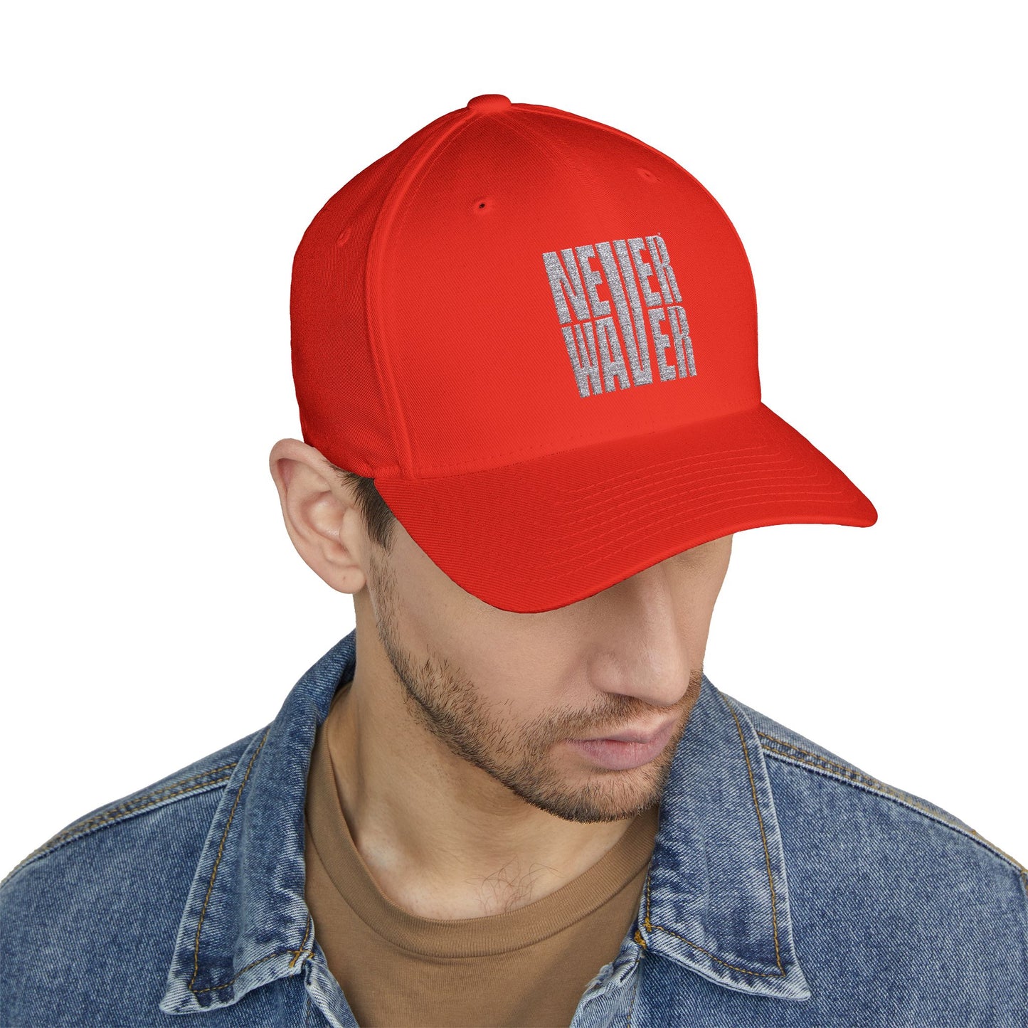 Embroidered Motivational Baseball Cap - 'Never Waver' - Perfect for Outdoor Enthusiasts