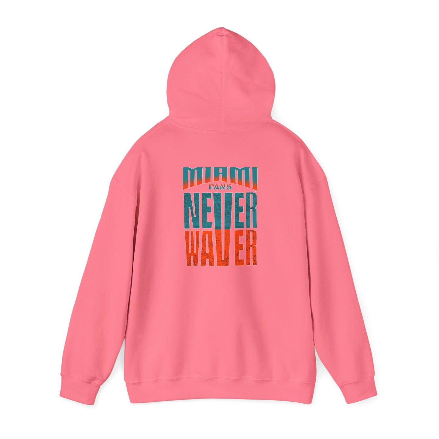 Unisex Heavy Blend™ Hooded Sweatshirt - "Miami Fans Never Waver" Inspirational Hoodie - Never Waver