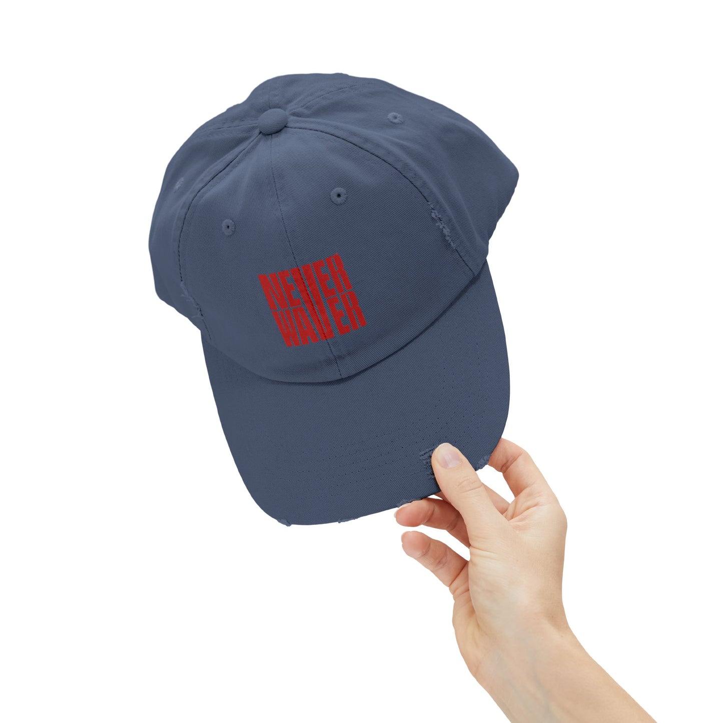 Distressed Cap - Never Waver Statement Hat for Everyday Style