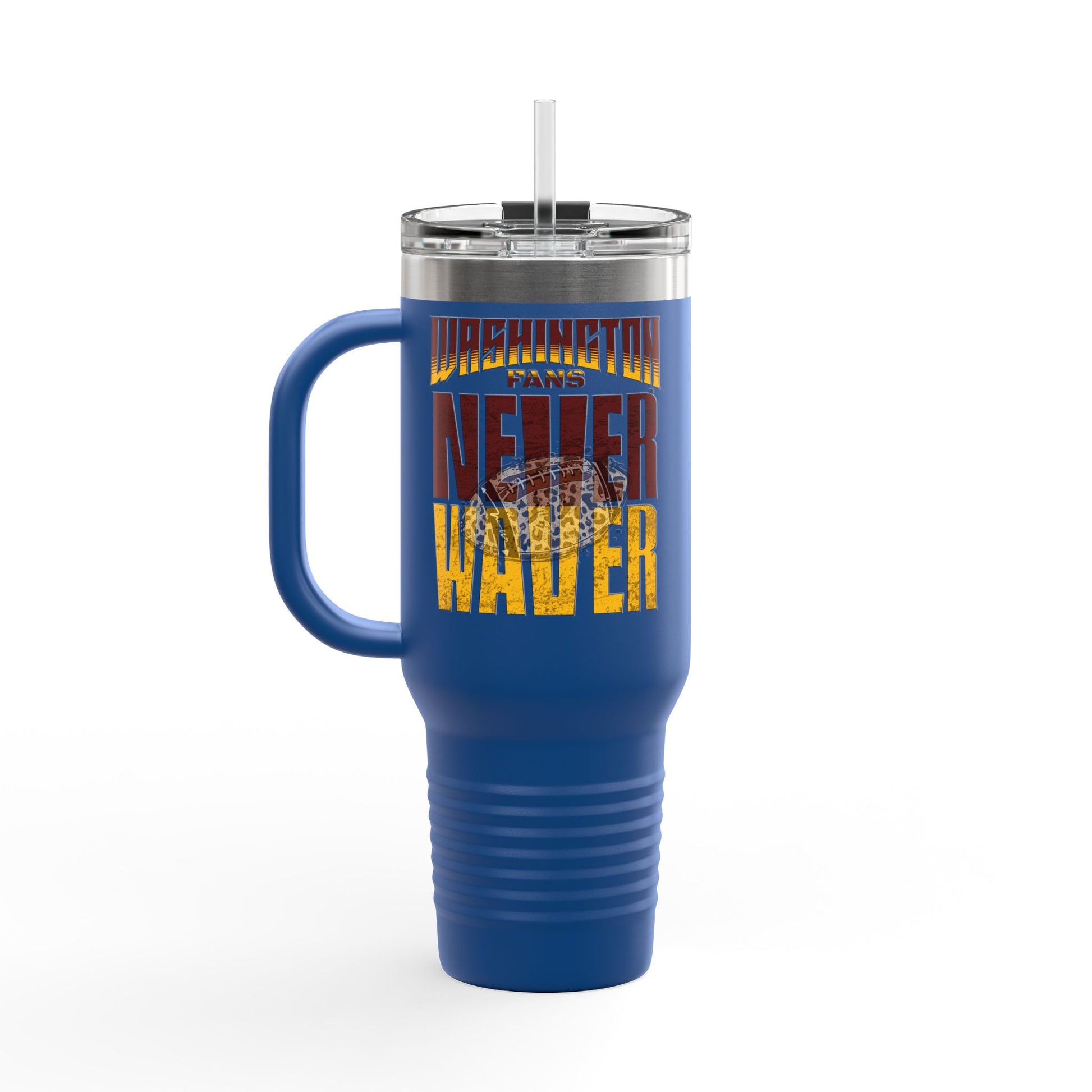 Washington Fans Never Waver W-Leopard Football Insulated Travel Mug, 40oz - Never Waver