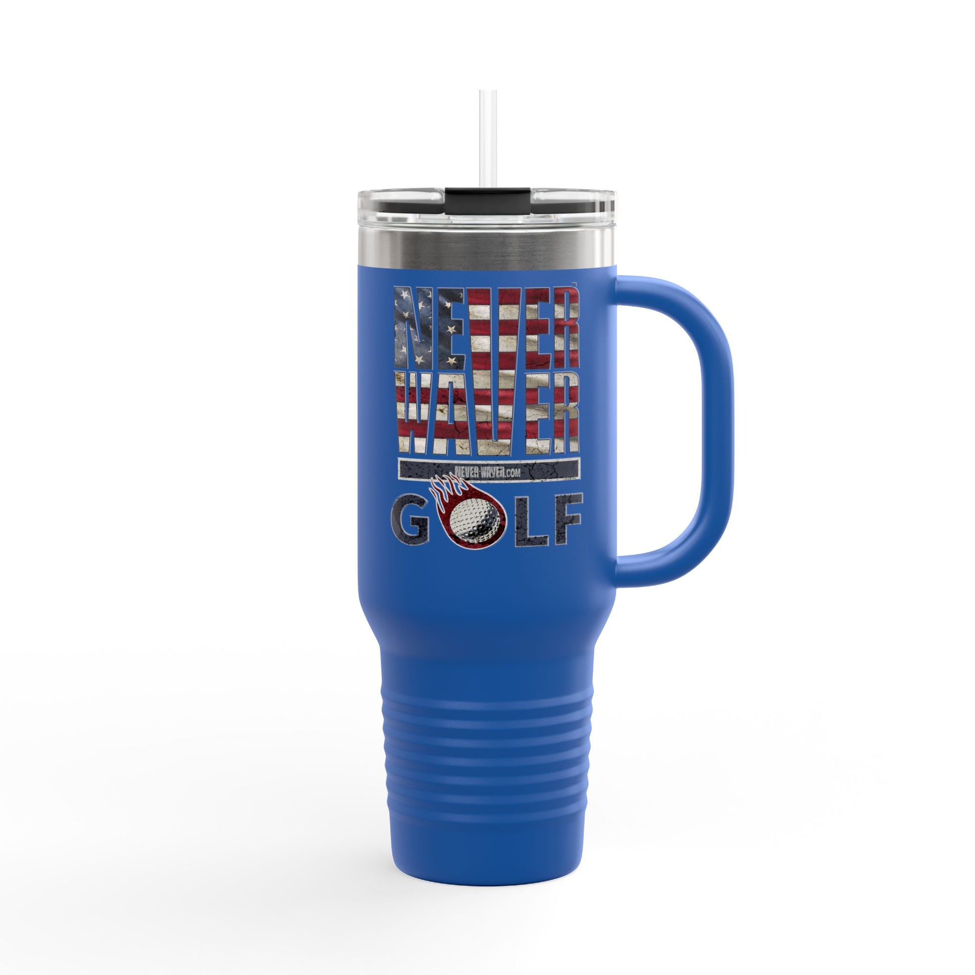 Insulated Travel Mug - "Never Waver Golf" - 40oz Sporty Drinkware - Never Waver