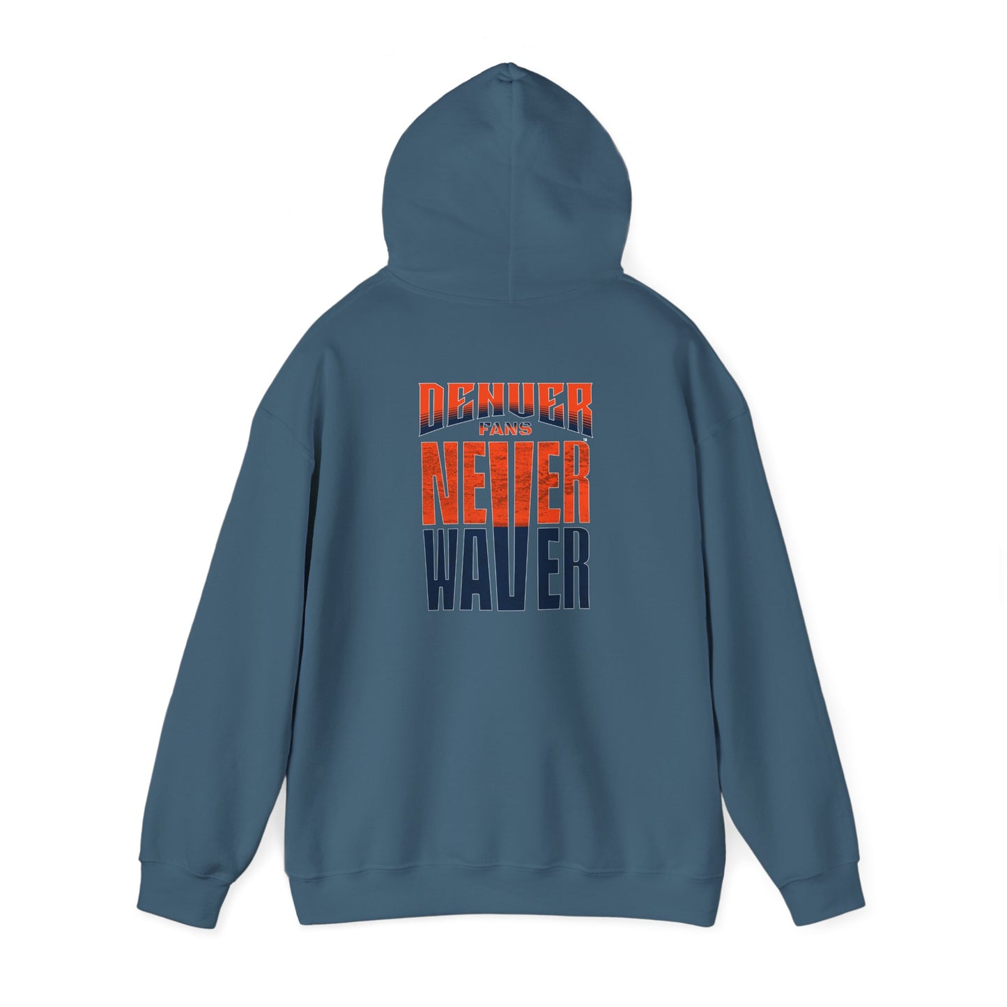 Unisex Heavy Blend™ Hooded Sweatshirt - 'Denver Fans Never Waver' Motivational Design - Never Waver