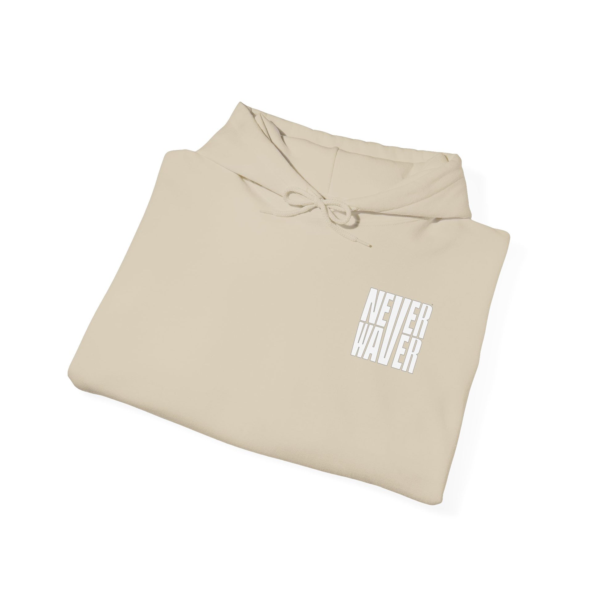Never Waver” Jesus a bold, eye-catching design that reflects a steadfast faith and confidence in Christ. Hoodie - Unisex Heavy Blend™ Sweatshirt - Never Waver