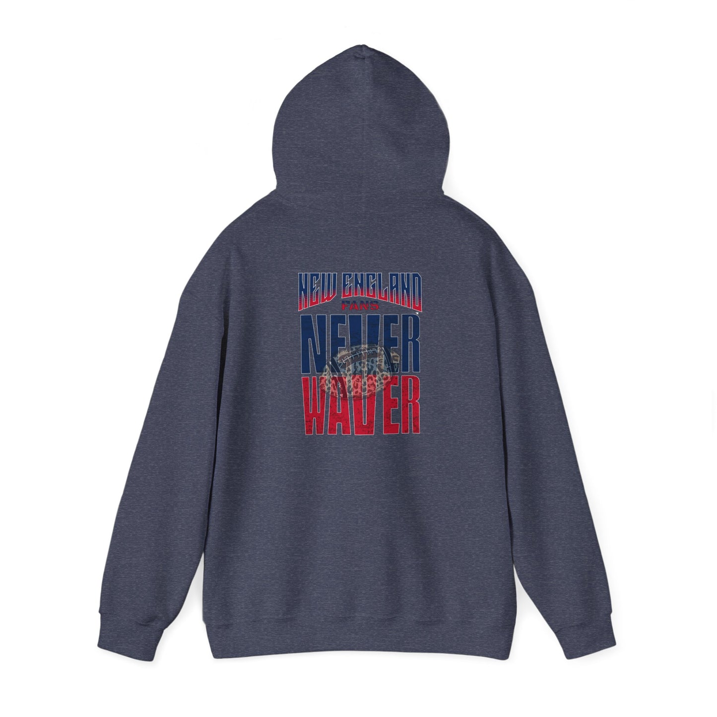 Unisex Heavy Blend™ Hooded Sweatshirt - New England Fans Never Waver w Leopard football - Never Waver