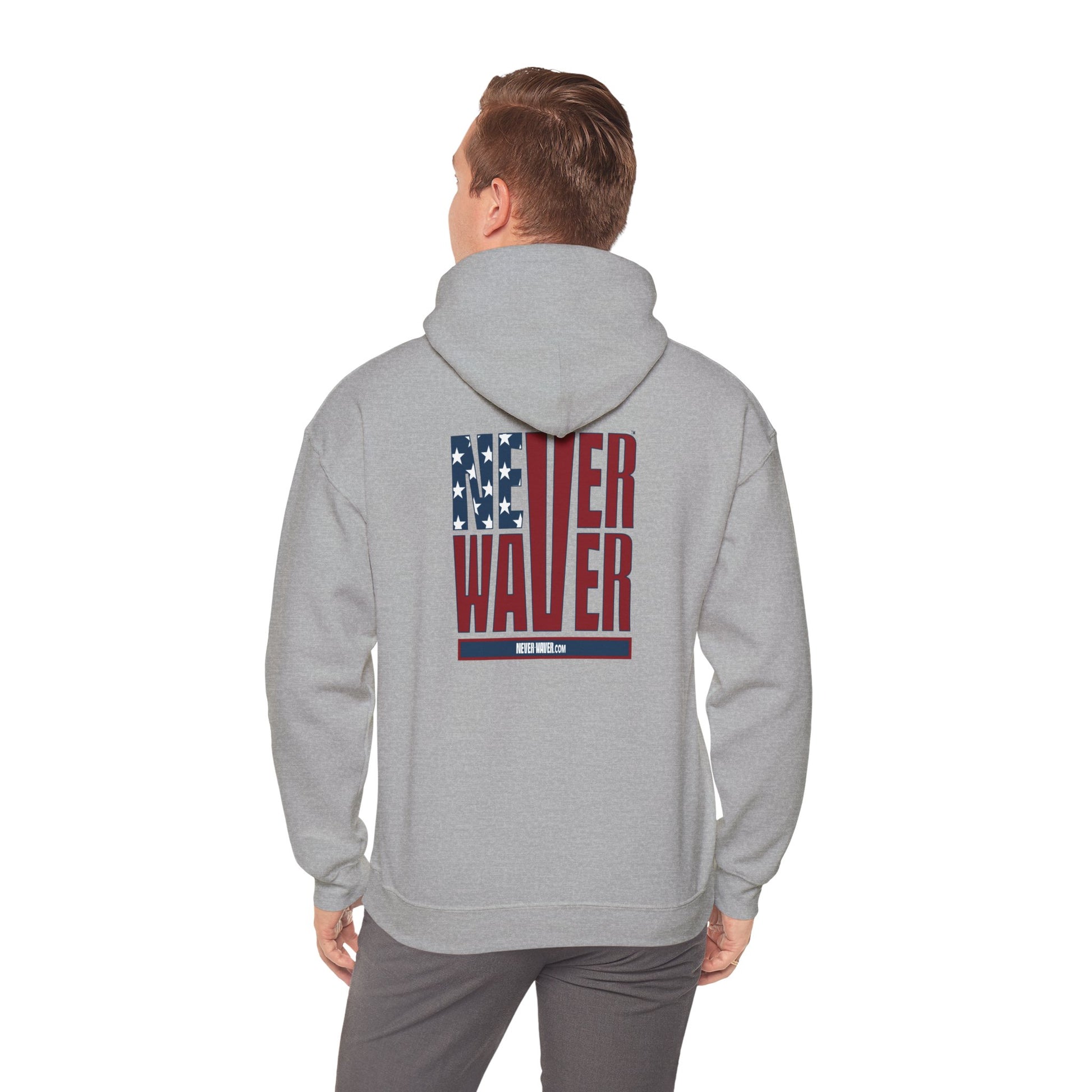 Patriotic Unisex Heavy Blend Hoodie - Never Waver Design - Never Waver