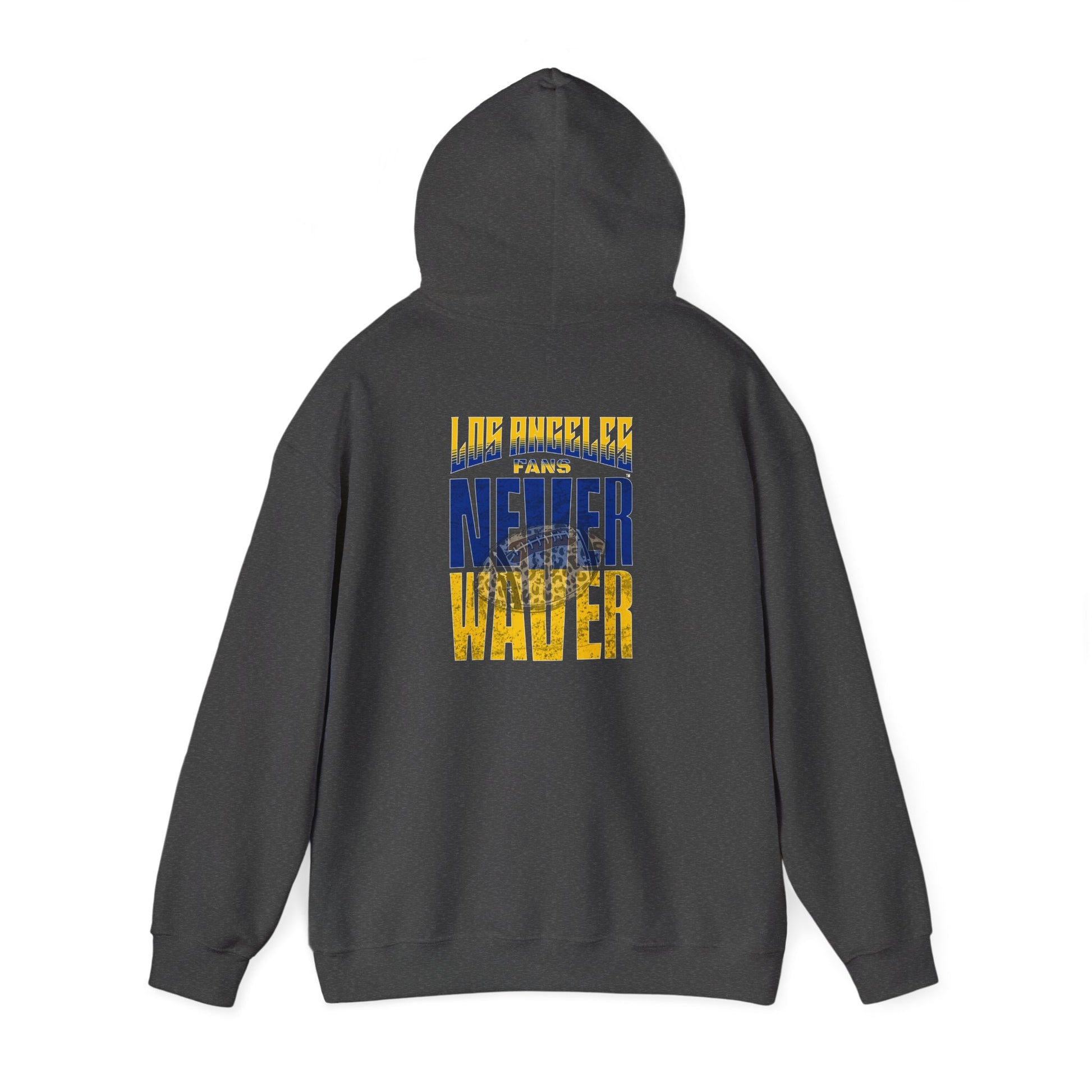 Unisex Heavy Blend™ Hooded Sweatshirt - Los Angeles Fans  NEVER WAVER w Leopard Football | Cozy Streetwear for Every Day - Never Waver