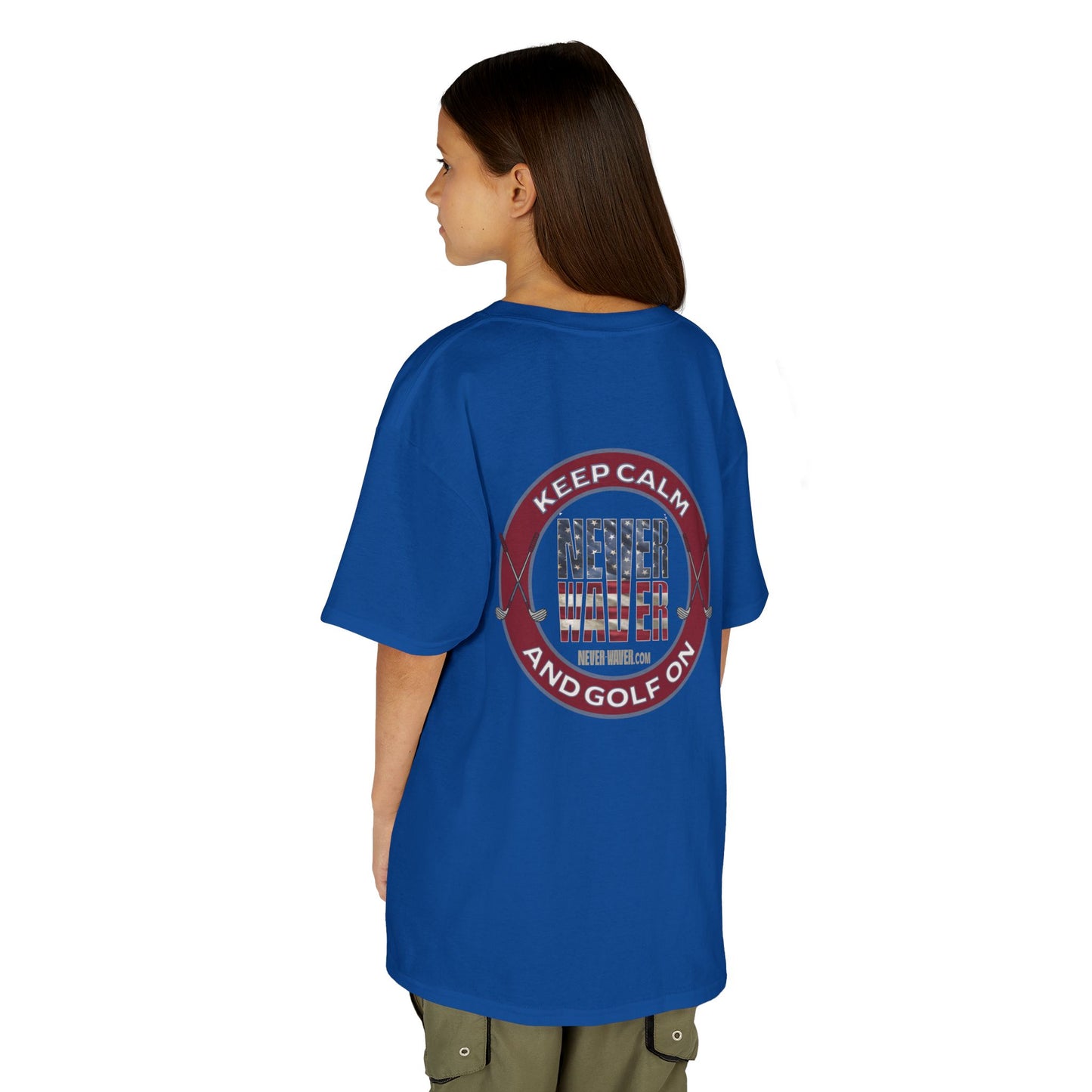 Kids Golf Tee - Keep Calm Never Waver and Golf On - Never Waver
