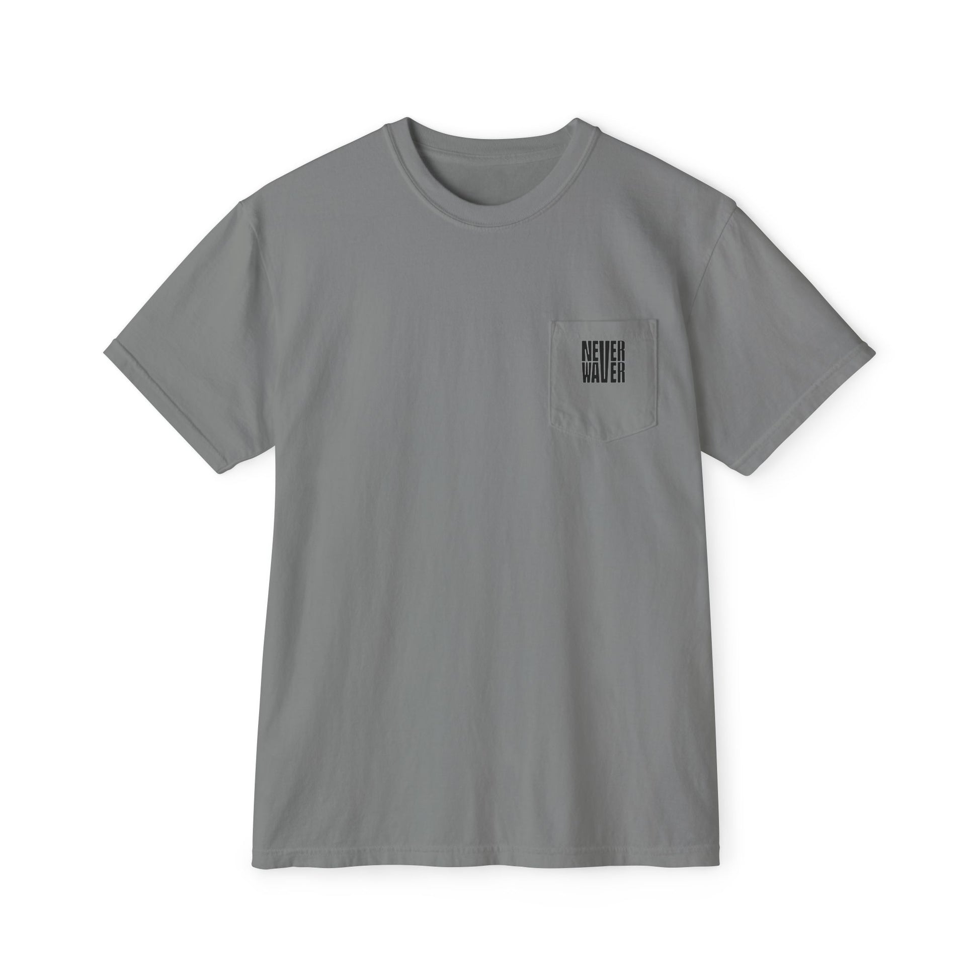 Unisex Garment-Dyed Pocket T-Shirt | "Never Waver PAPA Because Grandpa Is For Old Guy" Graphic Tee for Everyday Wear - Never Waver