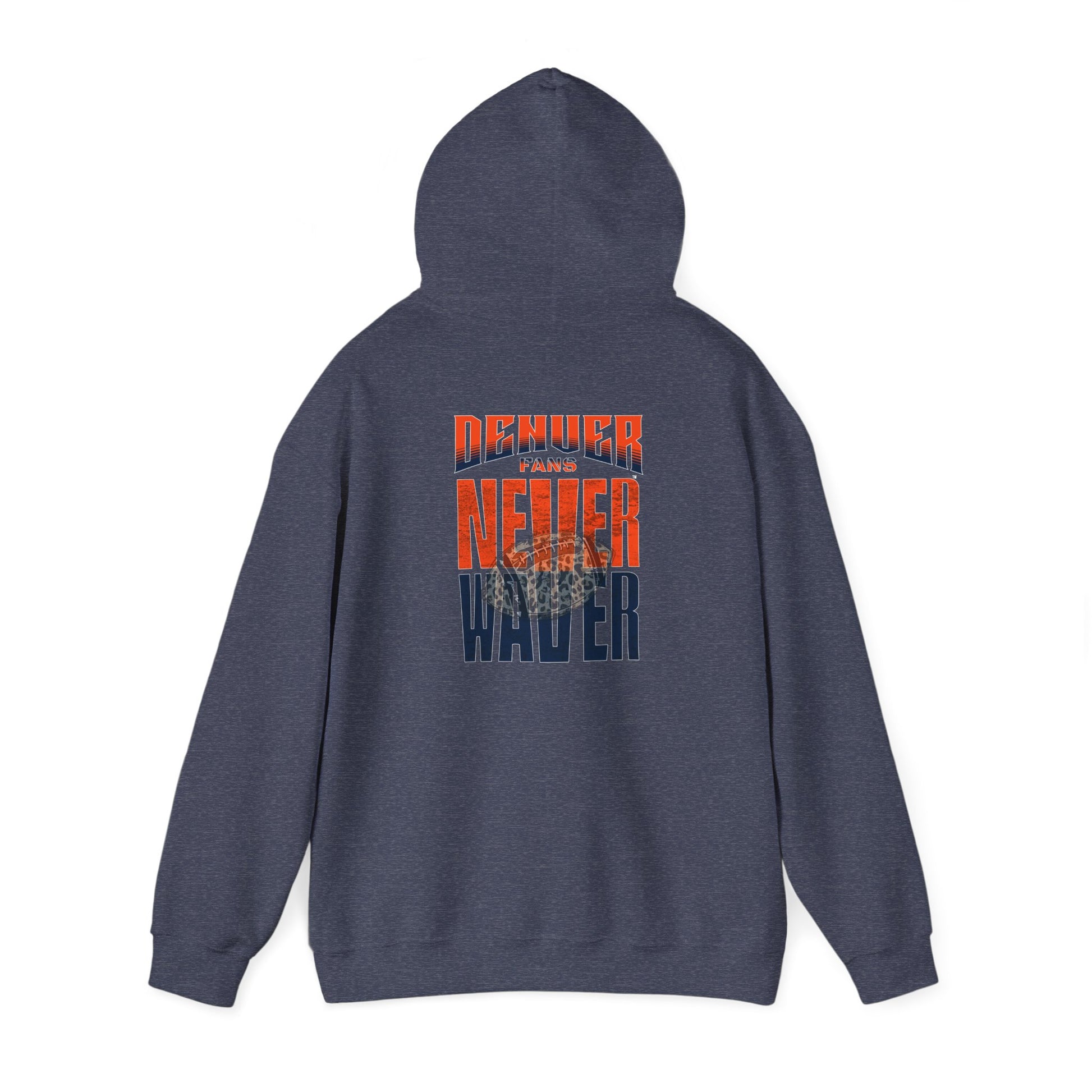 Unisex Heavy Blend™ Hooded Sweatshirt - Denver Fans Never Waver W Leopard Football Motivation - Never Waver
