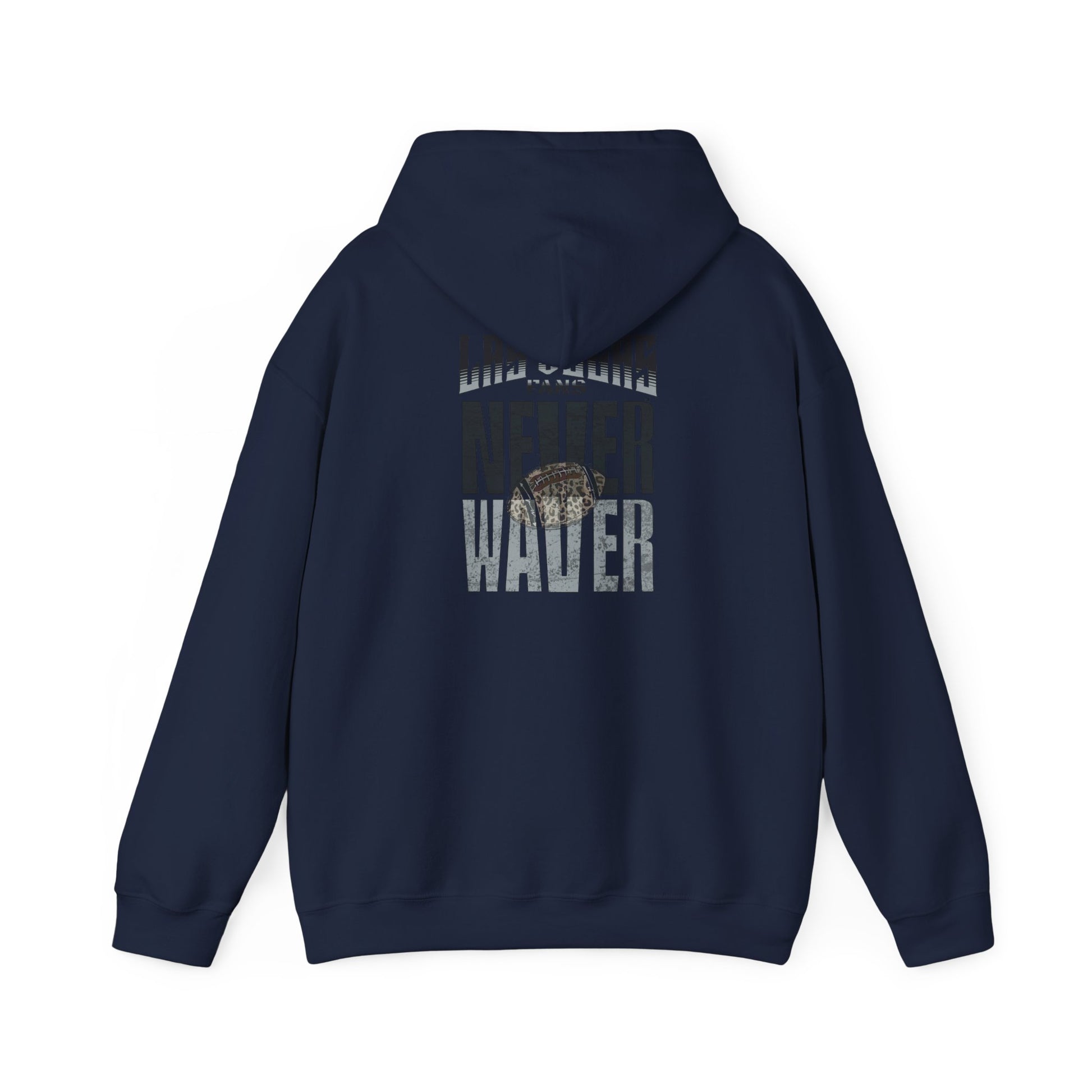Las Vegas Fans Never Waver w Leopard Football Unisex Heavy Blend™ Hooded Sweatshirt - Cozy Oversized Style for Fans - Never Waver