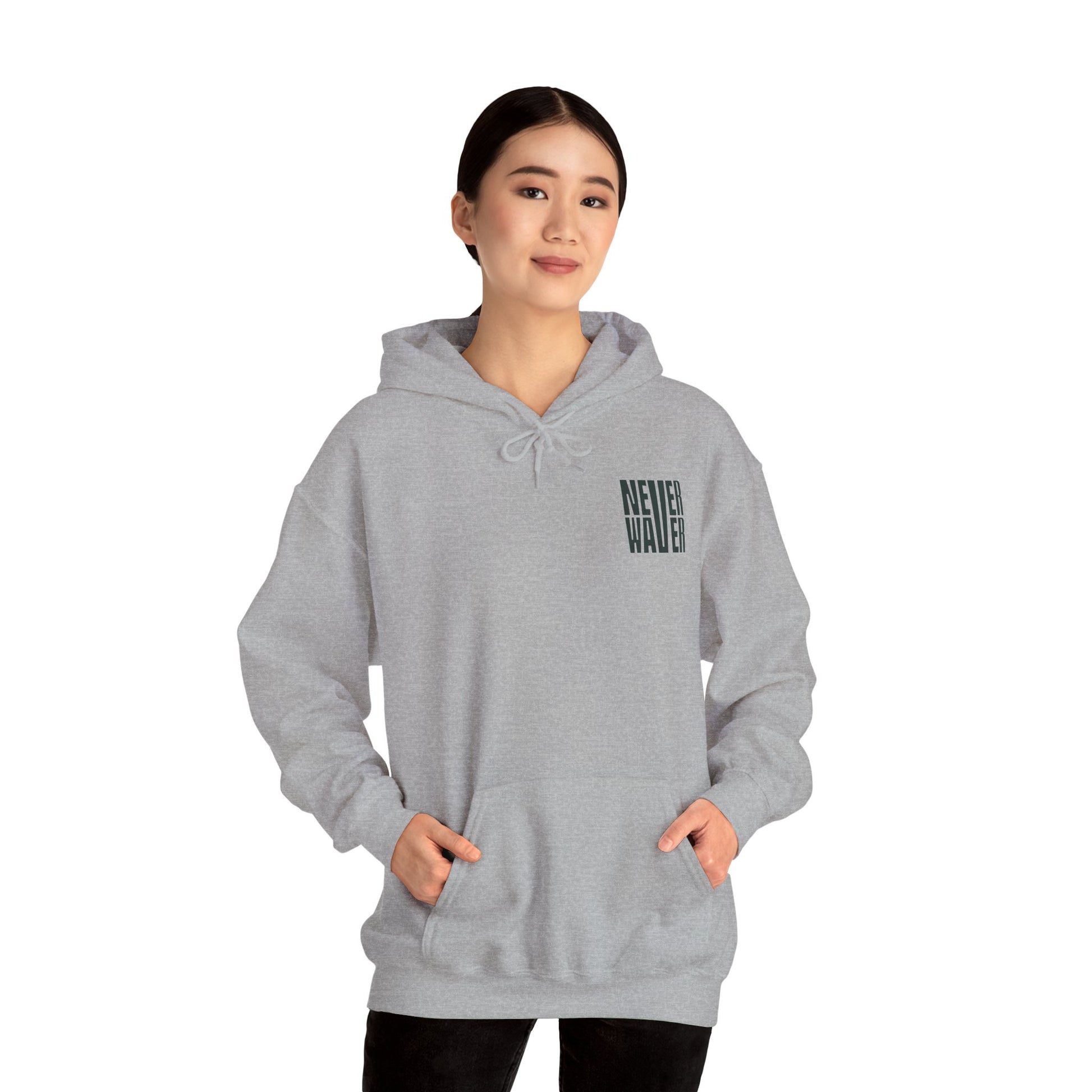 New York Fans Never Waver W Leopard Football Unisex Heavy Blend™ Hooded Sweatshirt - Never Waver