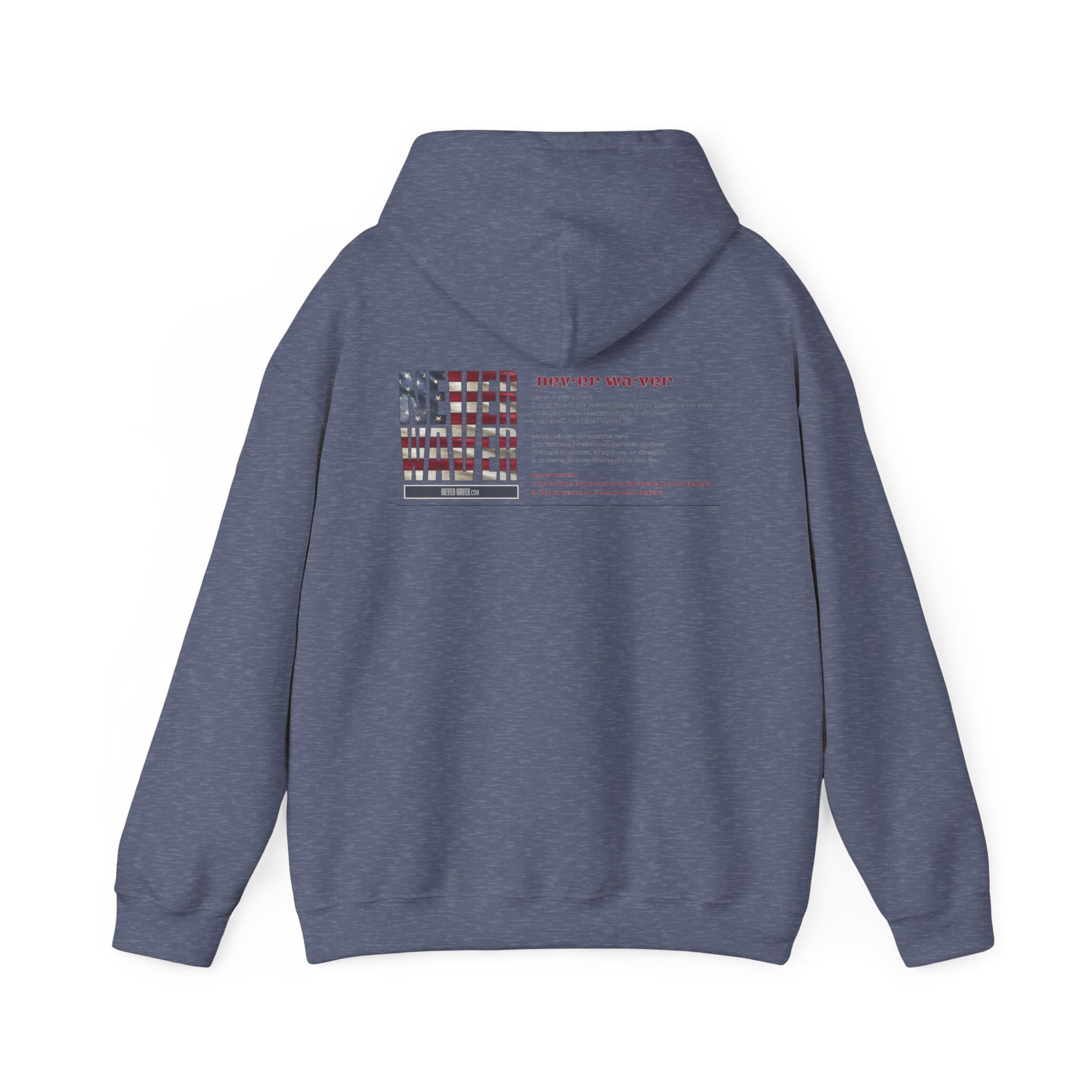 Inspirational Unisex Hoodie - 'Never Waver Definition ' Motivational Sweatshirt - Never Waver