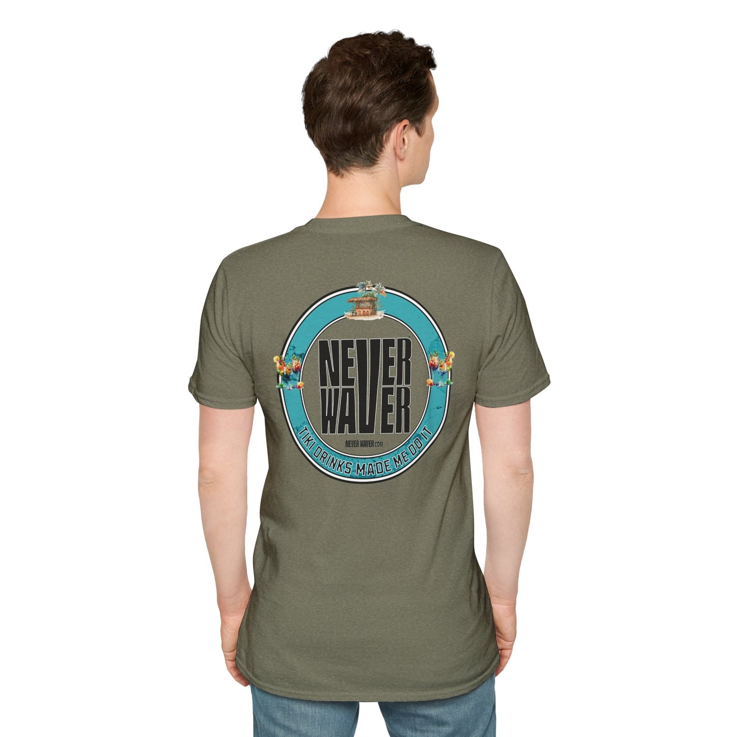 Never Waver Tiki Drinks Made Me Do It? Unisex Soft style T-Shirt - Never Waver