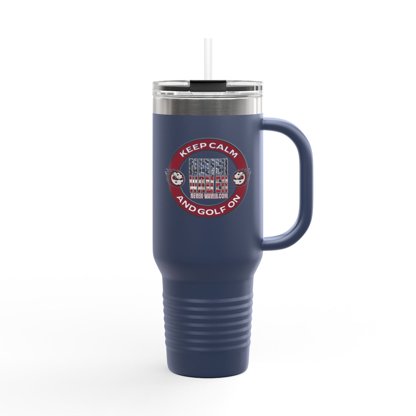Insulated Travel Mug - "Never Waver Golf" - 40oz Sporty Drinkware - Never Waver
