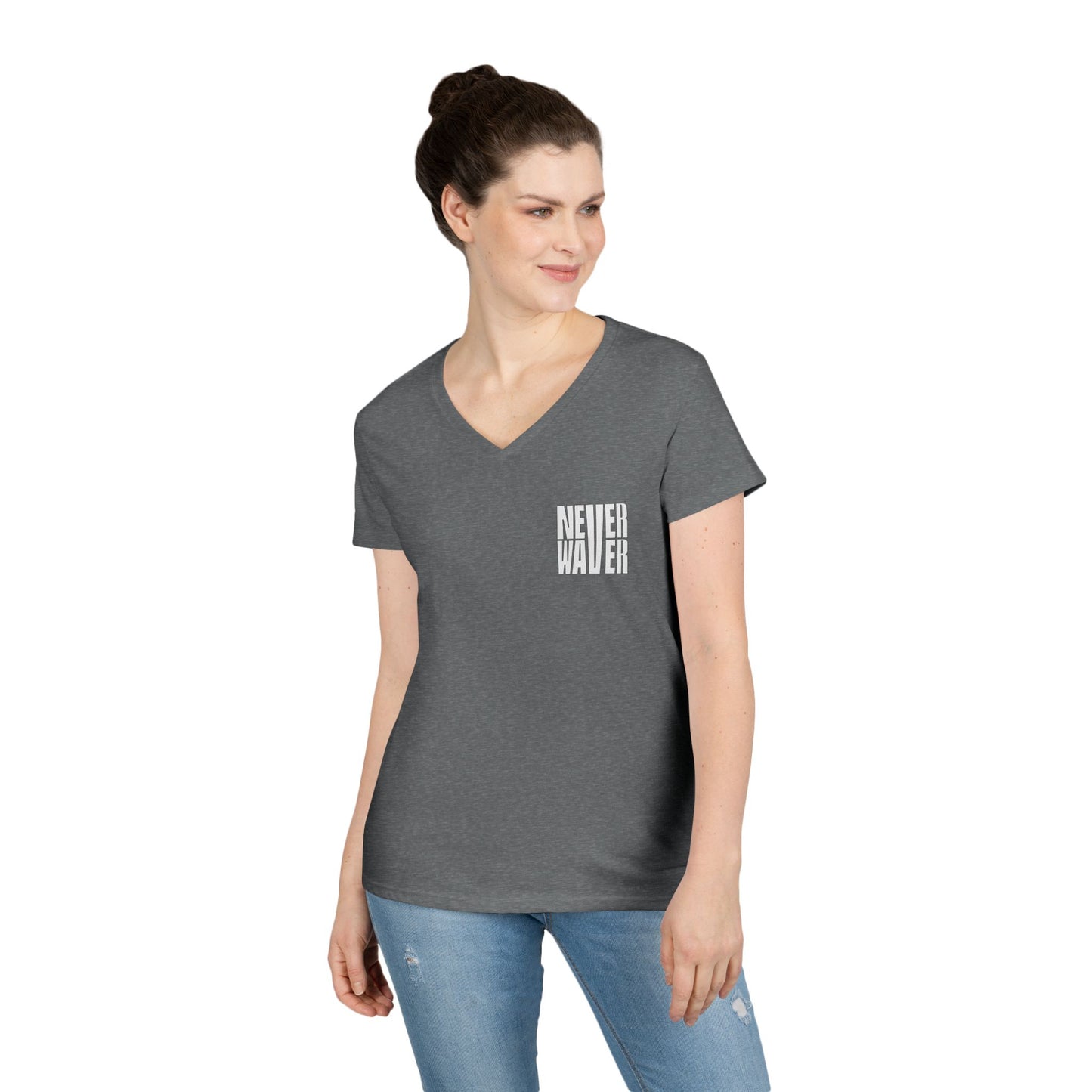 Never Waver Best Mom Ever V-Neck T-Shirt | Perfect Gift for Mother's Day | Casual Everyday Wear - Never Waver