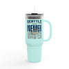 Seattle Fans Never Waver W-Leopard Football Insulated Travel Mug, 40oz - Never Waver