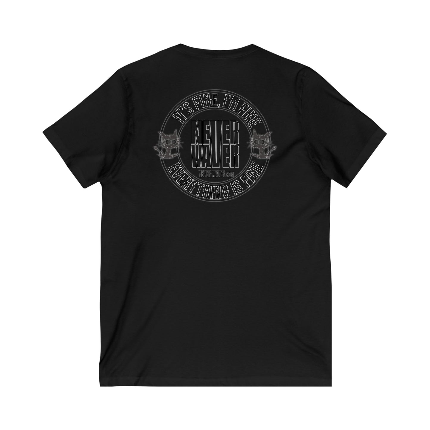 It's Fine , I'm Fine Never Waver Everything Is Fine V-Neck Tee for Moms - Patriotic Short Sleeve Shirt - Never Waver