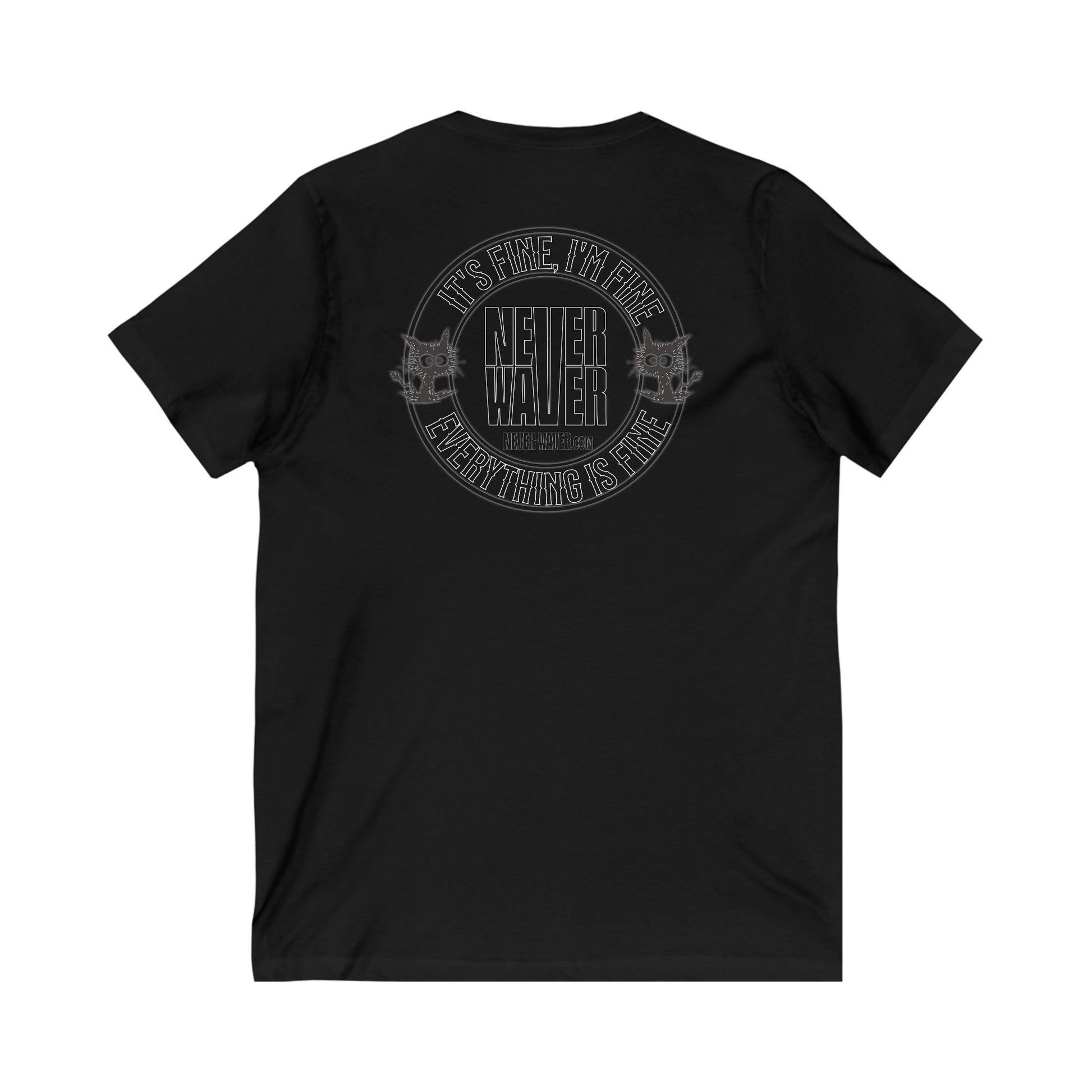 It's Fine , I'm Fine Never Waver Everything Is Fine V-Neck Tee for Moms - Patriotic Short Sleeve Shirt - Never Waver
