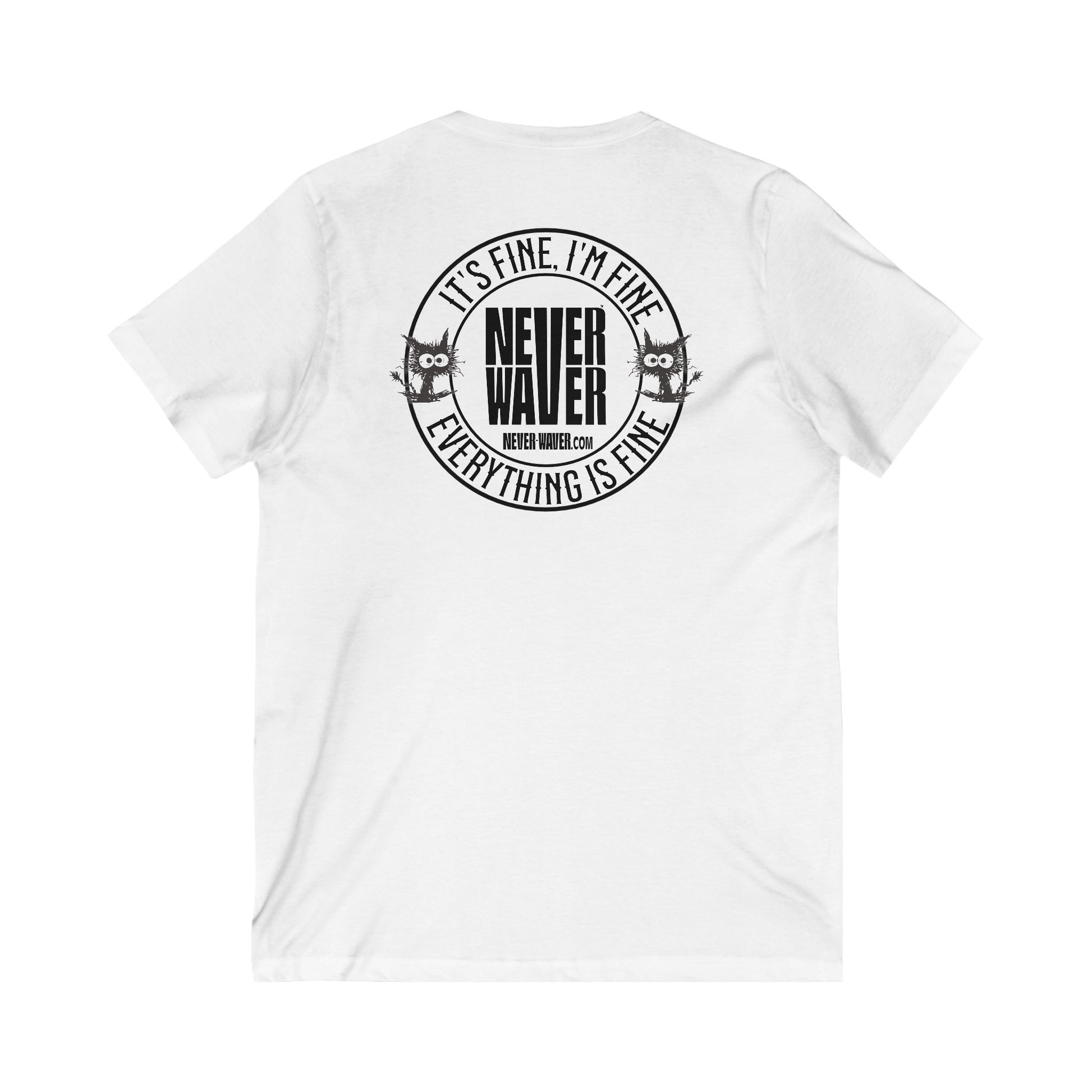 It's Fine , I'm Fine Never Waver Everything Is Fine V-Neck Tee for Moms - Patriotic Short Sleeve Shirt - Never Waver