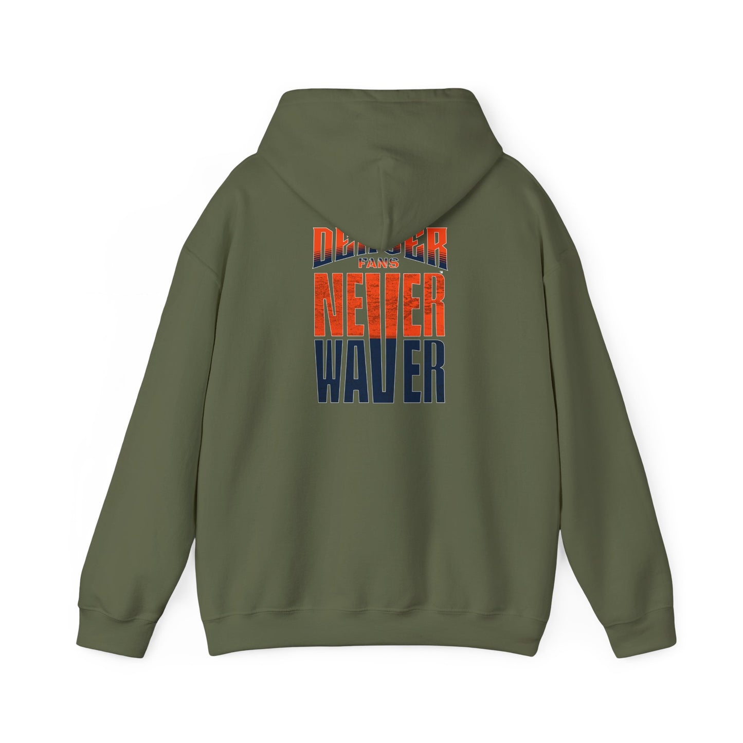 Unisex Heavy Blend™ Hooded Sweatshirt - 'Denver Fans Never Waver' Motivational Design - Never Waver