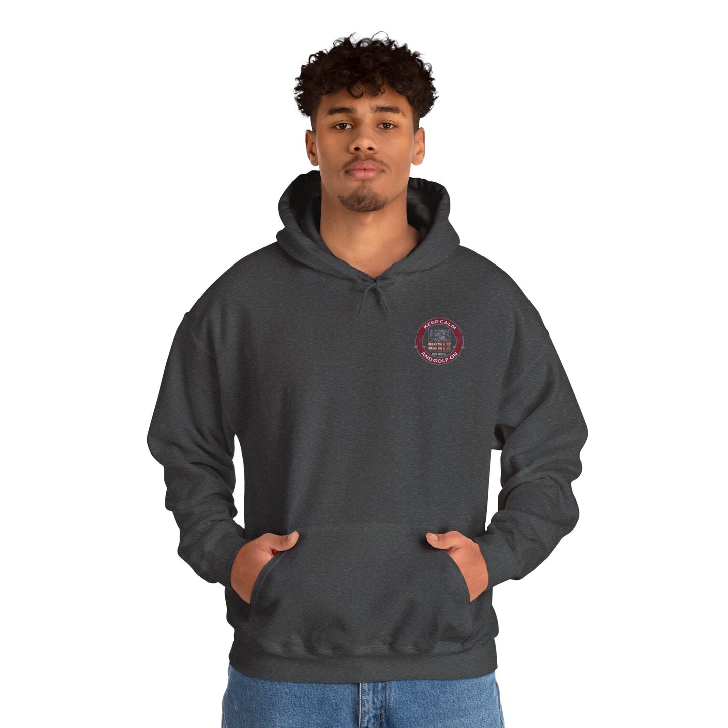 Keep Calm Never Waver and Golf On Hoodie - Unisex Heavy Blend™ Sweatshirt - Never Waver