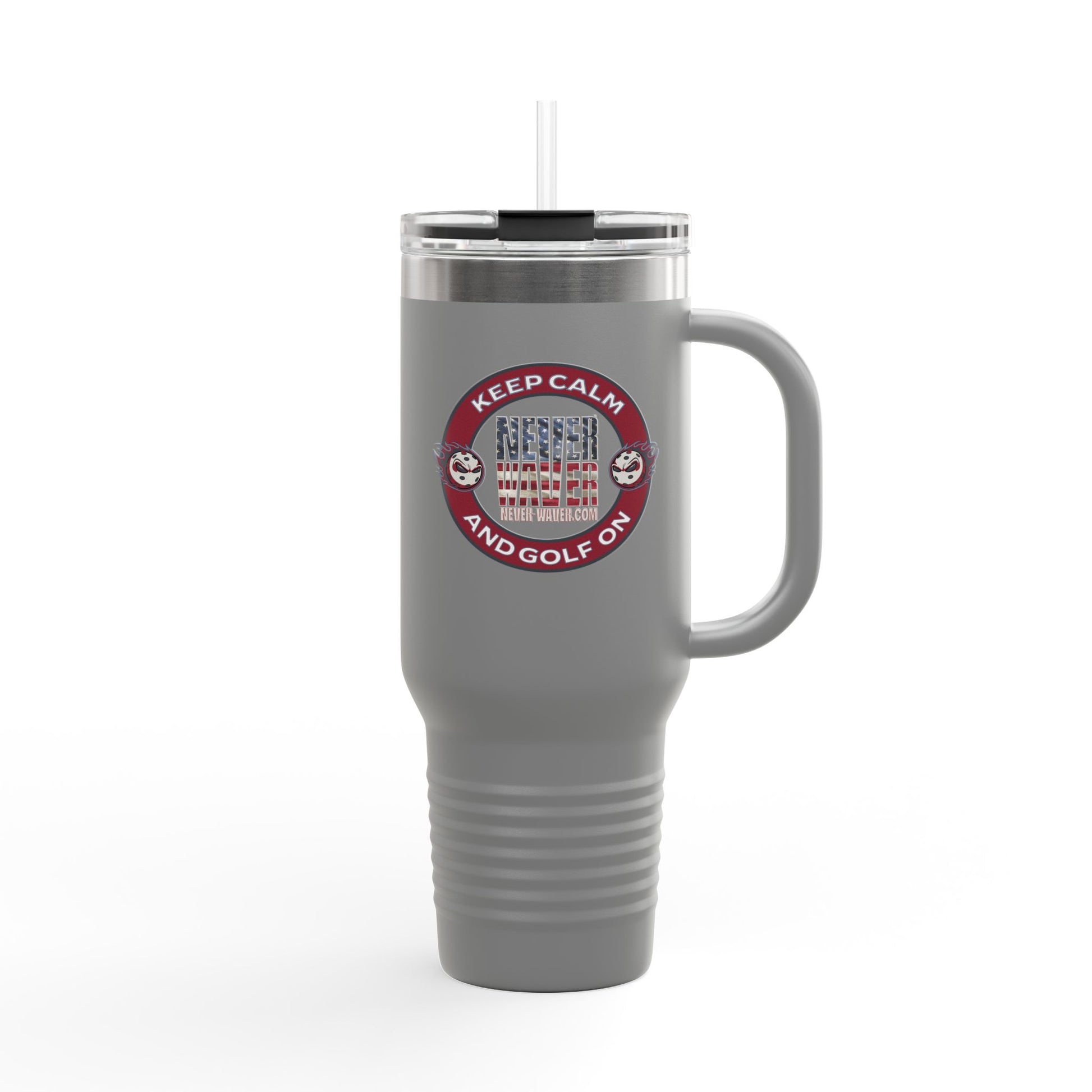 Insulated Travel Mug - "Never Waver Golf" - 40oz Sporty Drinkware - Never Waver