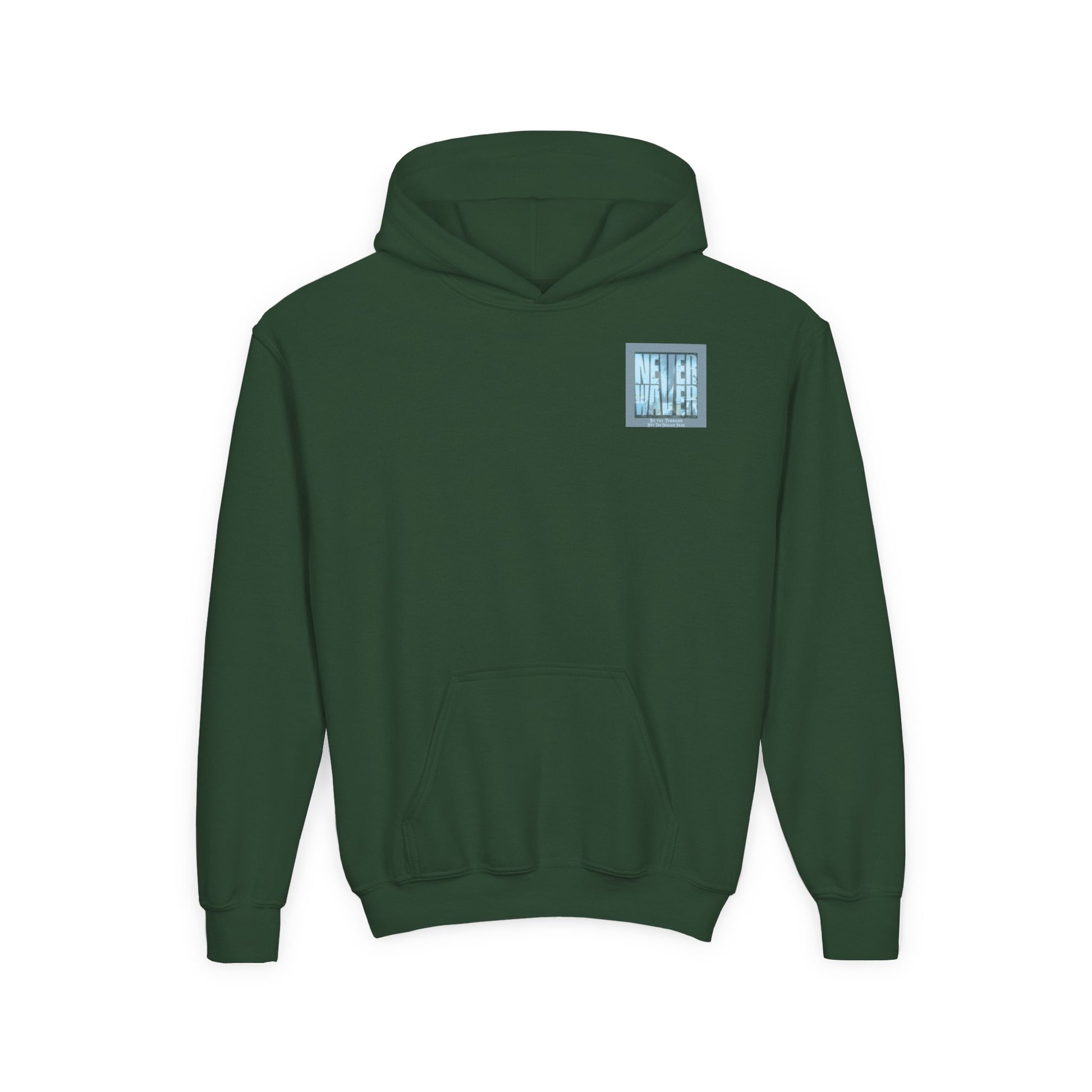 Youth Tornado-Themed Hooded Sweatshirt - "Never Walker" Design - Never Waver