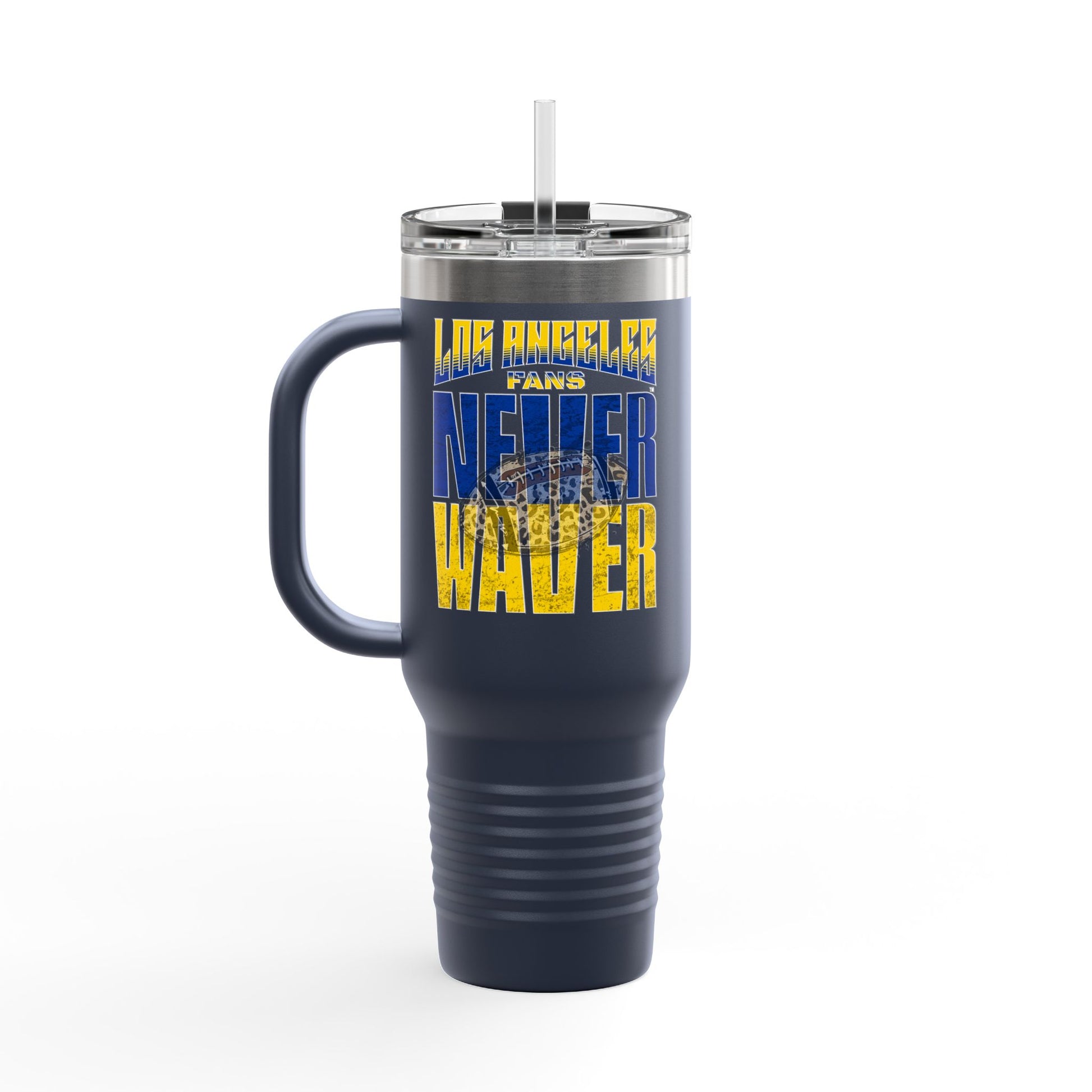 Los Angeles Fans Never Waver W-Leopard Football Insulated Travel Mug, 40oz - Never Waver