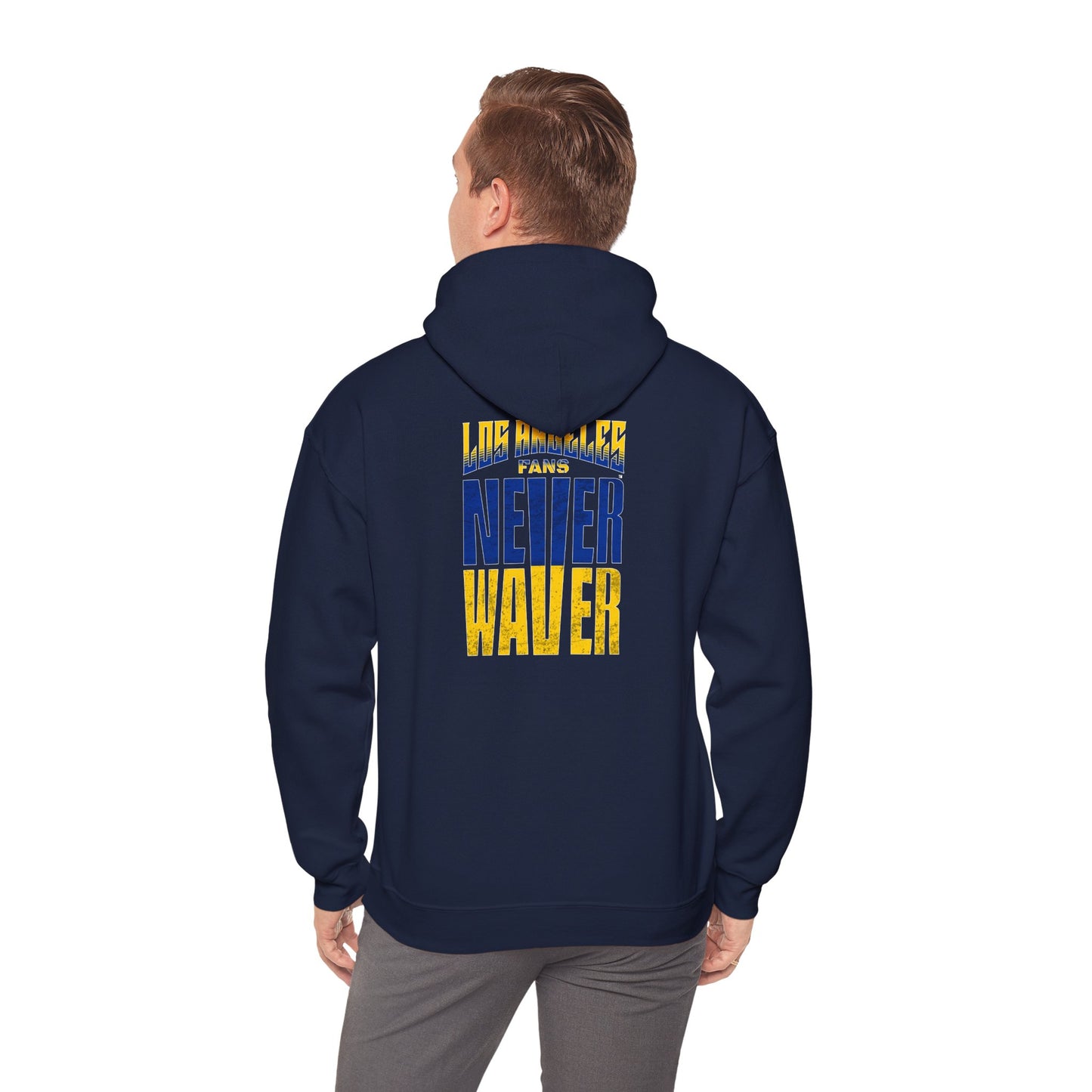 Inspired Unisex Heavy Blend™ Hooded Sweatshirt -Los Angeles Fans NEVER WAVER Graphic - Never Waver