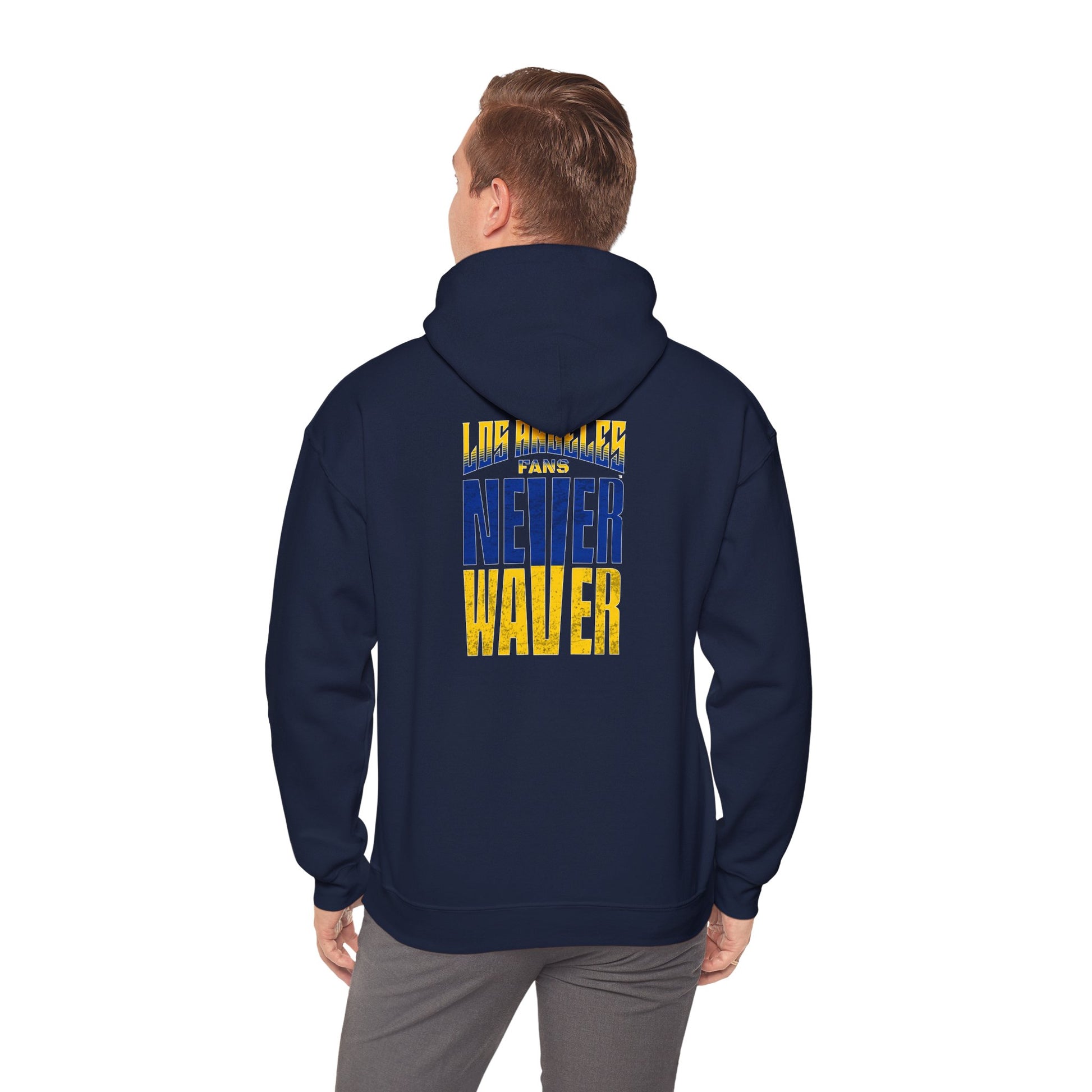 Inspired Unisex Heavy Blend™ Hooded Sweatshirt -Los Angeles Fans NEVER WAVER Graphic - Never Waver