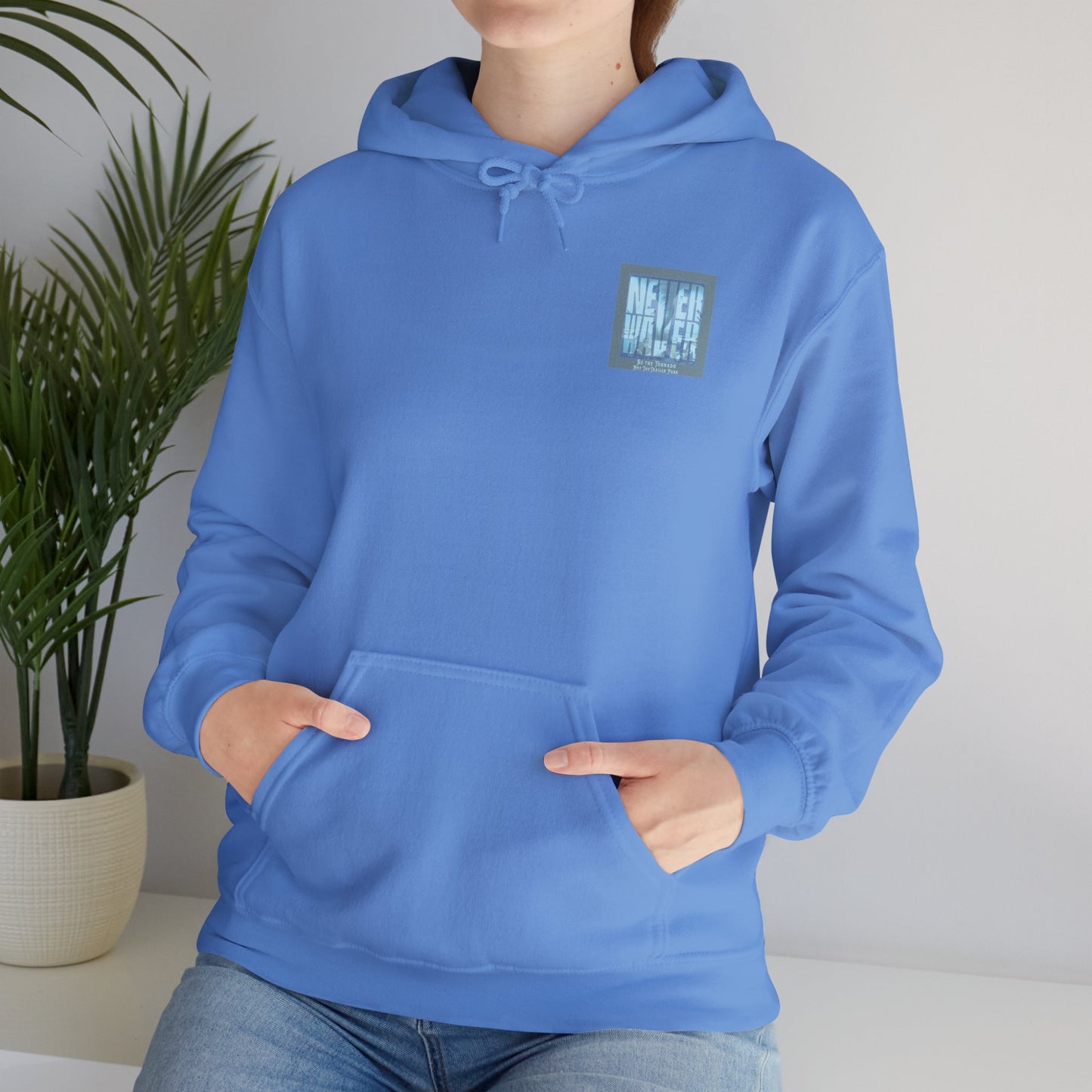 Cozy Unisex Hooded Sweatshirt - "Never Waver" Motivational Design - Never Waver