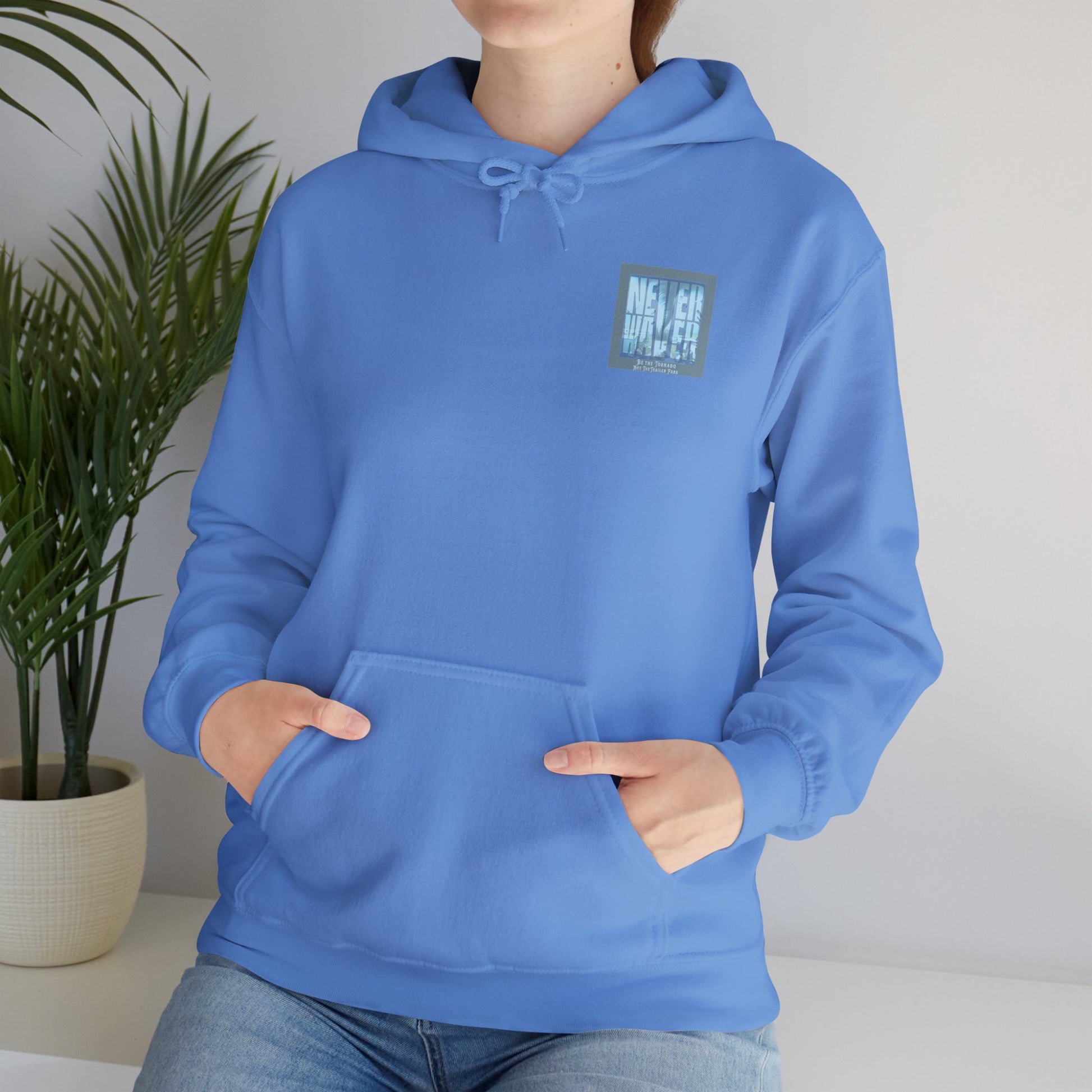 Cozy Unisex Hooded Sweatshirt - "Never Waver" Motivational Design - Never Waver
