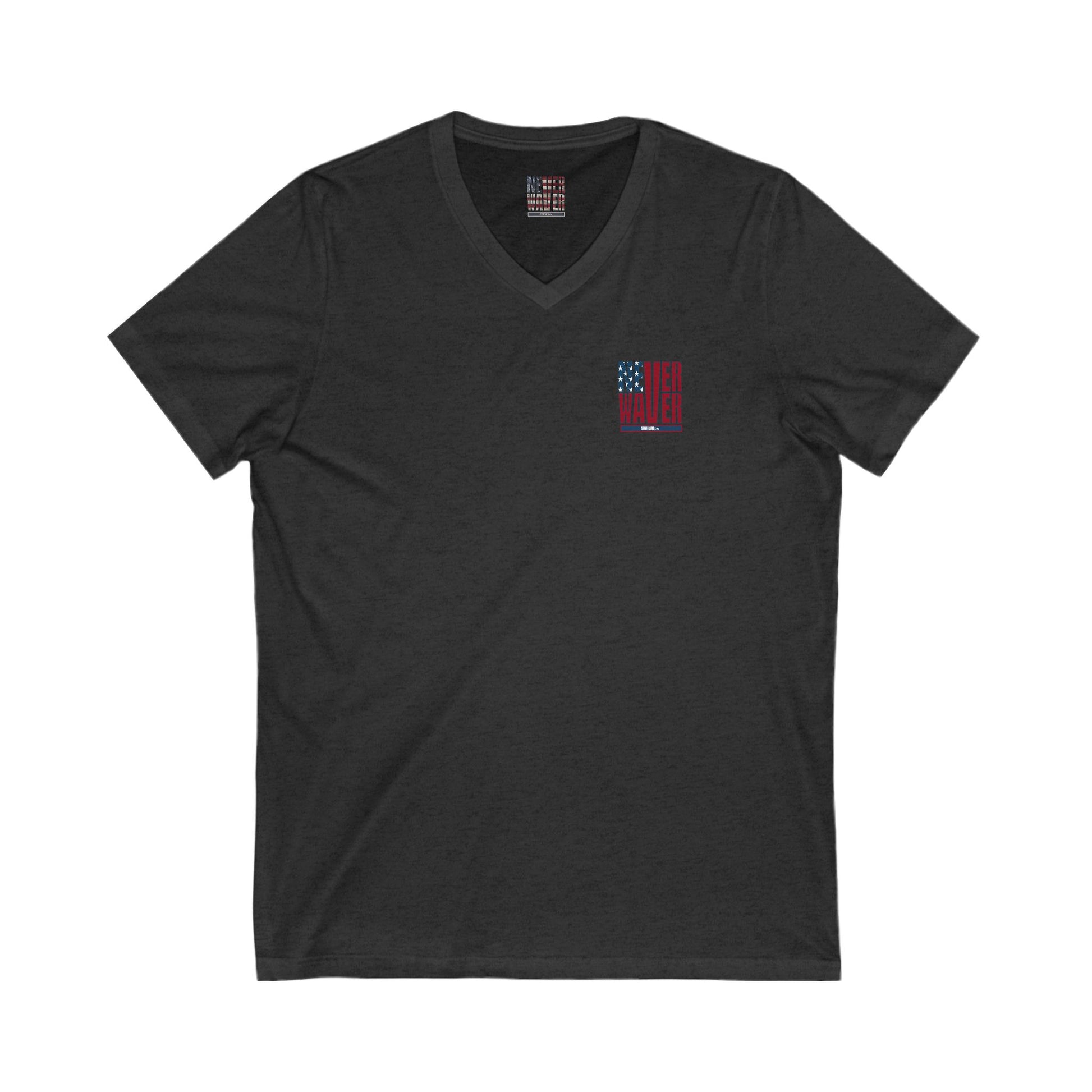 Unisex V-Neck Tee - Never Waver Be Red White and A little Bougie T-Shirt - Never Waver