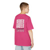 Kids Golf Tee -Never Waver” Jesus a bold, eye-catching design that reflects a steadfast faith and confidence in Christ. - Never Waver