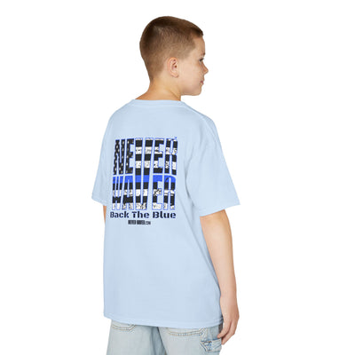 Never Waver Back The Blue  Kids Heavy Cotton™ Tee - Never Waver