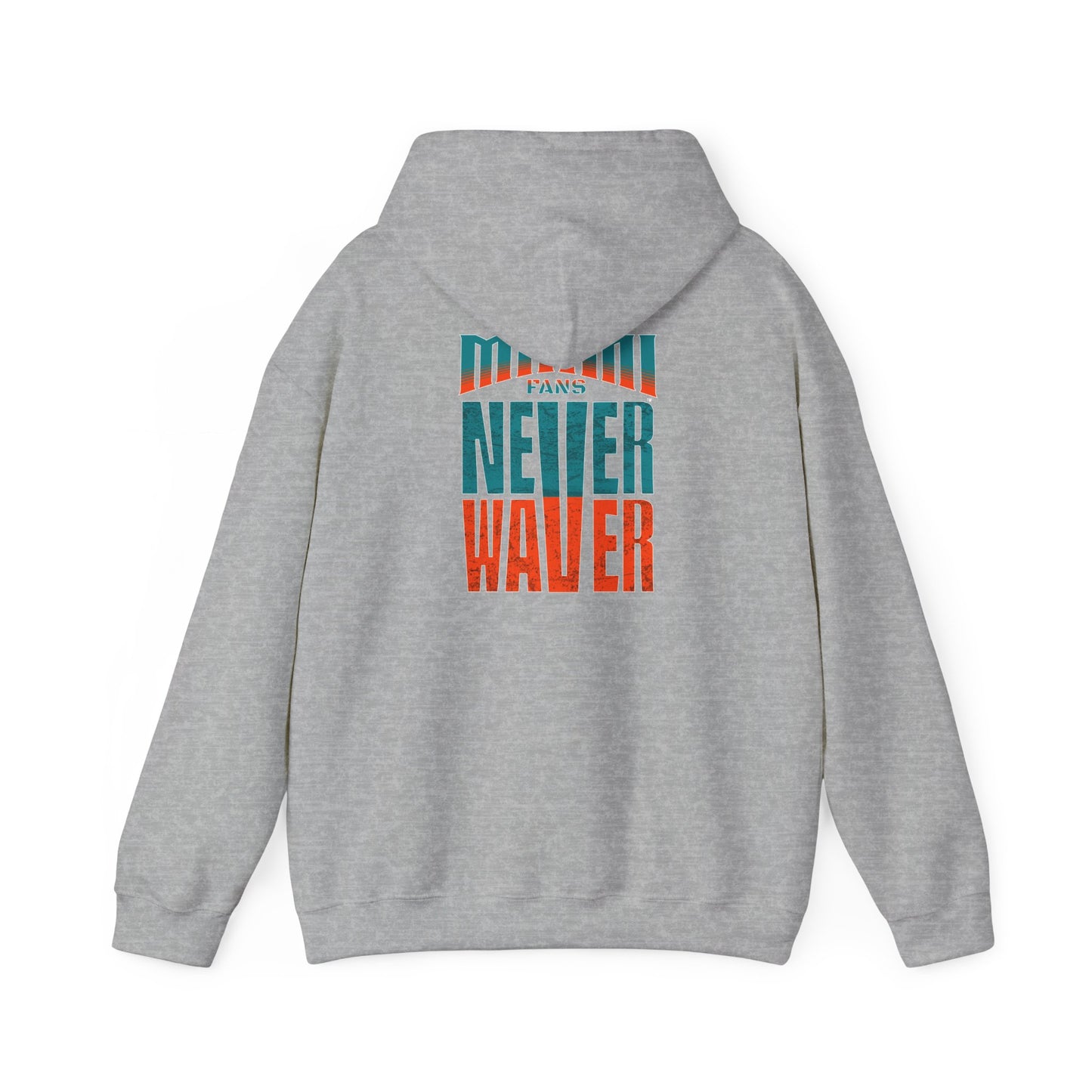 Unisex Heavy Blend™ Hooded Sweatshirt - "Miami Fans Never Waver" Inspirational Hoodie - Never Waver